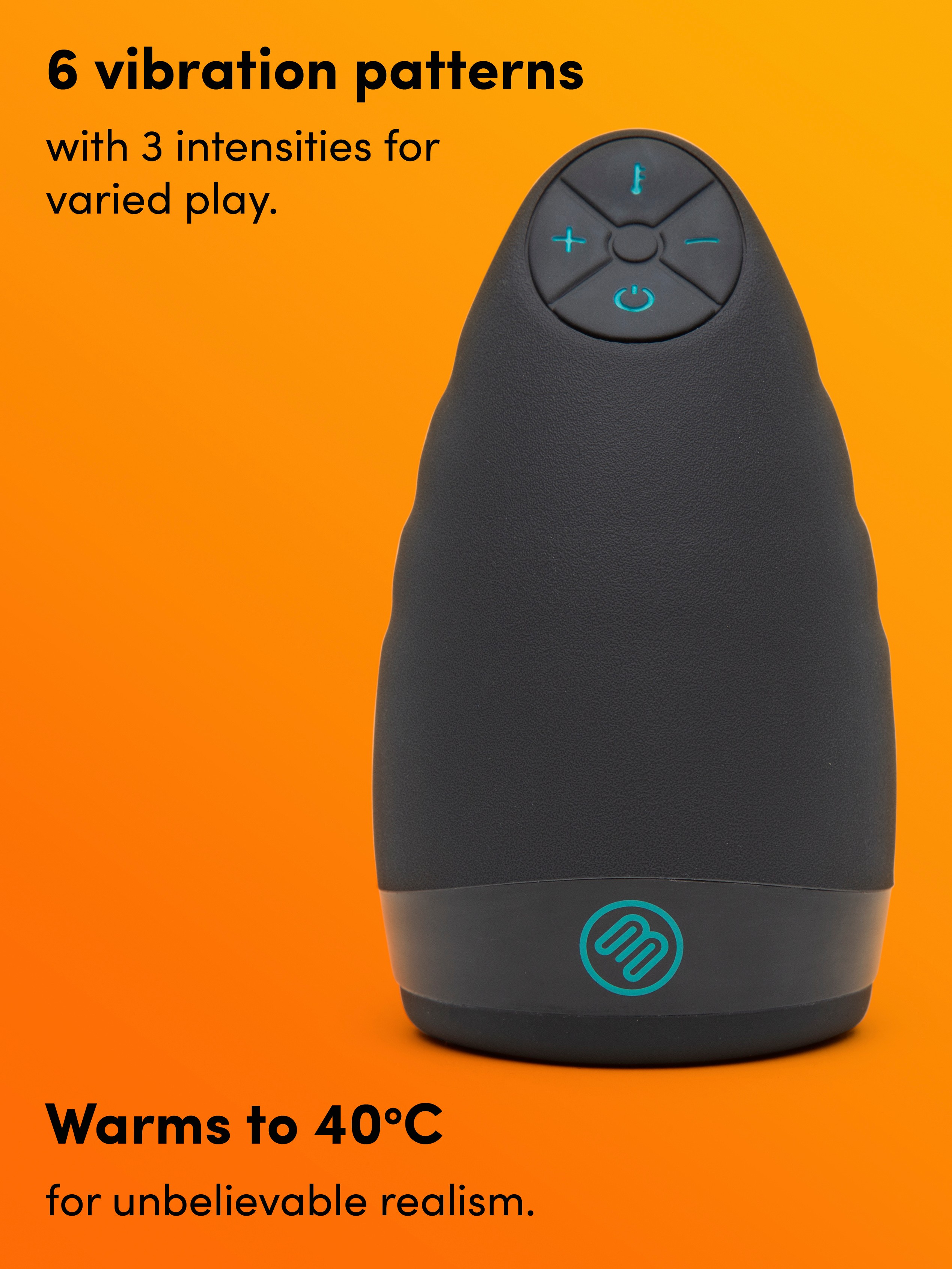 Blowmotion Warming Vibrating Male Masturbator, Black, hi-res
