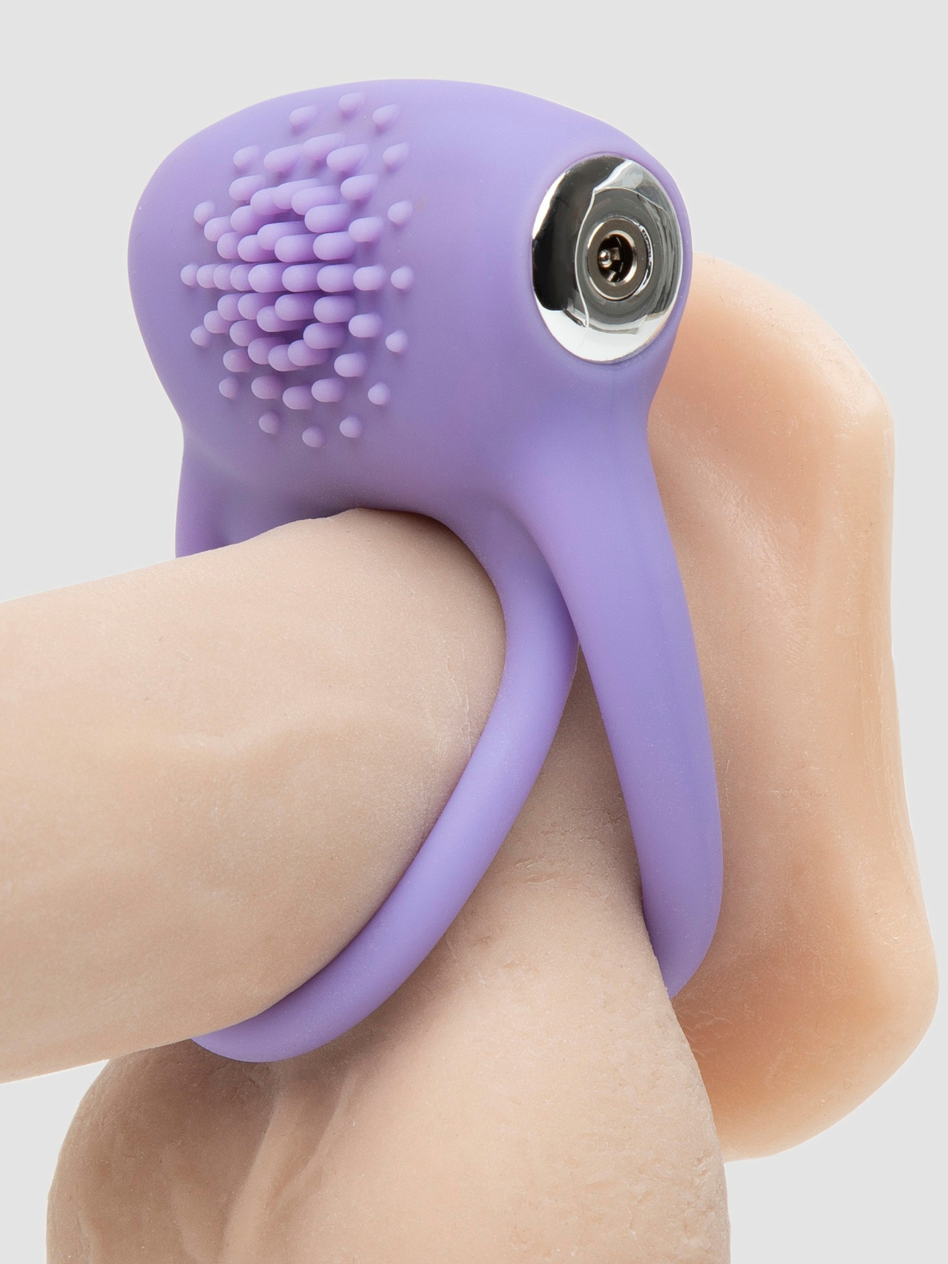 Lovehoney Luxury 12 Function Rechargeable Silicone Love Ring, Purple, hi-res