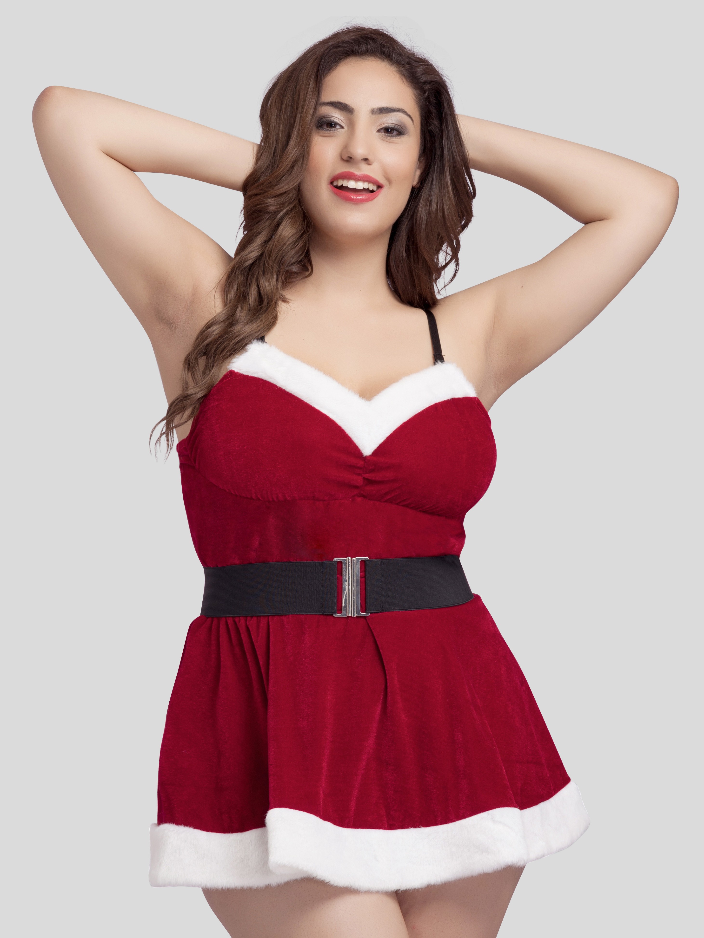 Miss Santa Red Velvet Dress, Red, hi-res