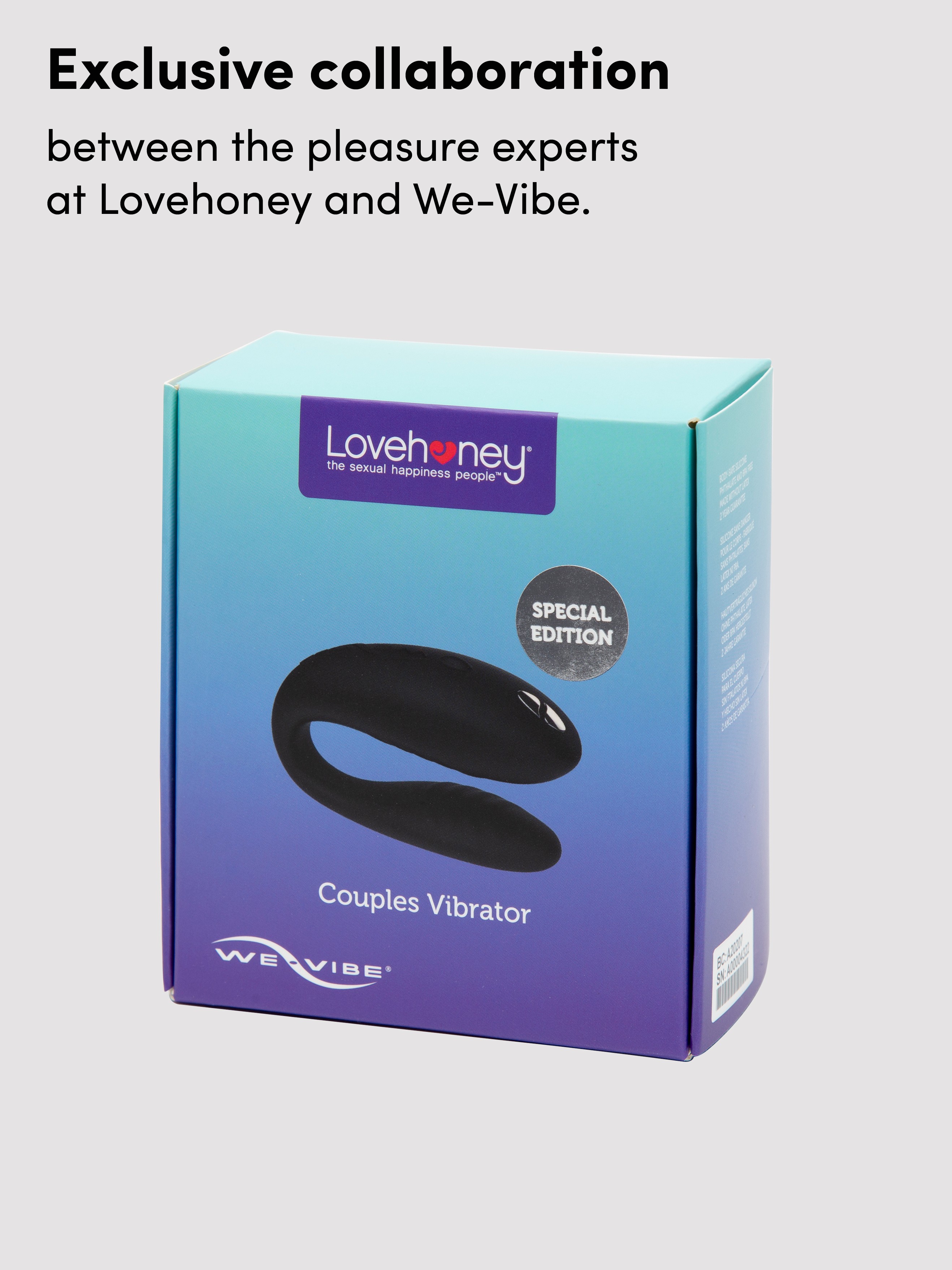We-Vibe X Lovehoney Limited Edition Remote Control Couple's Vibrator, Black, hi-res