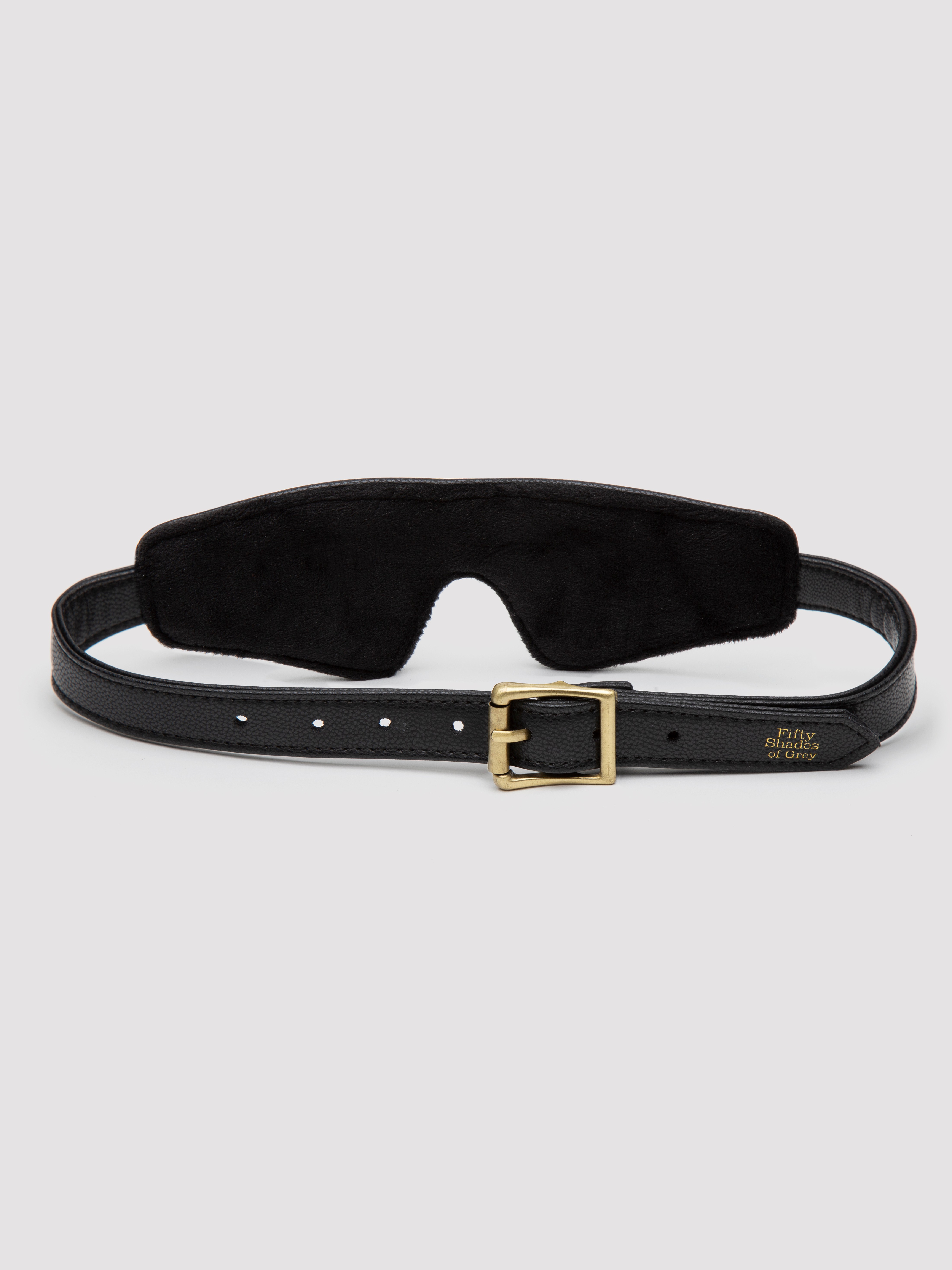 Fifty Shades of Grey Bound to You Faux Leather Blindfold, Black, hi-res