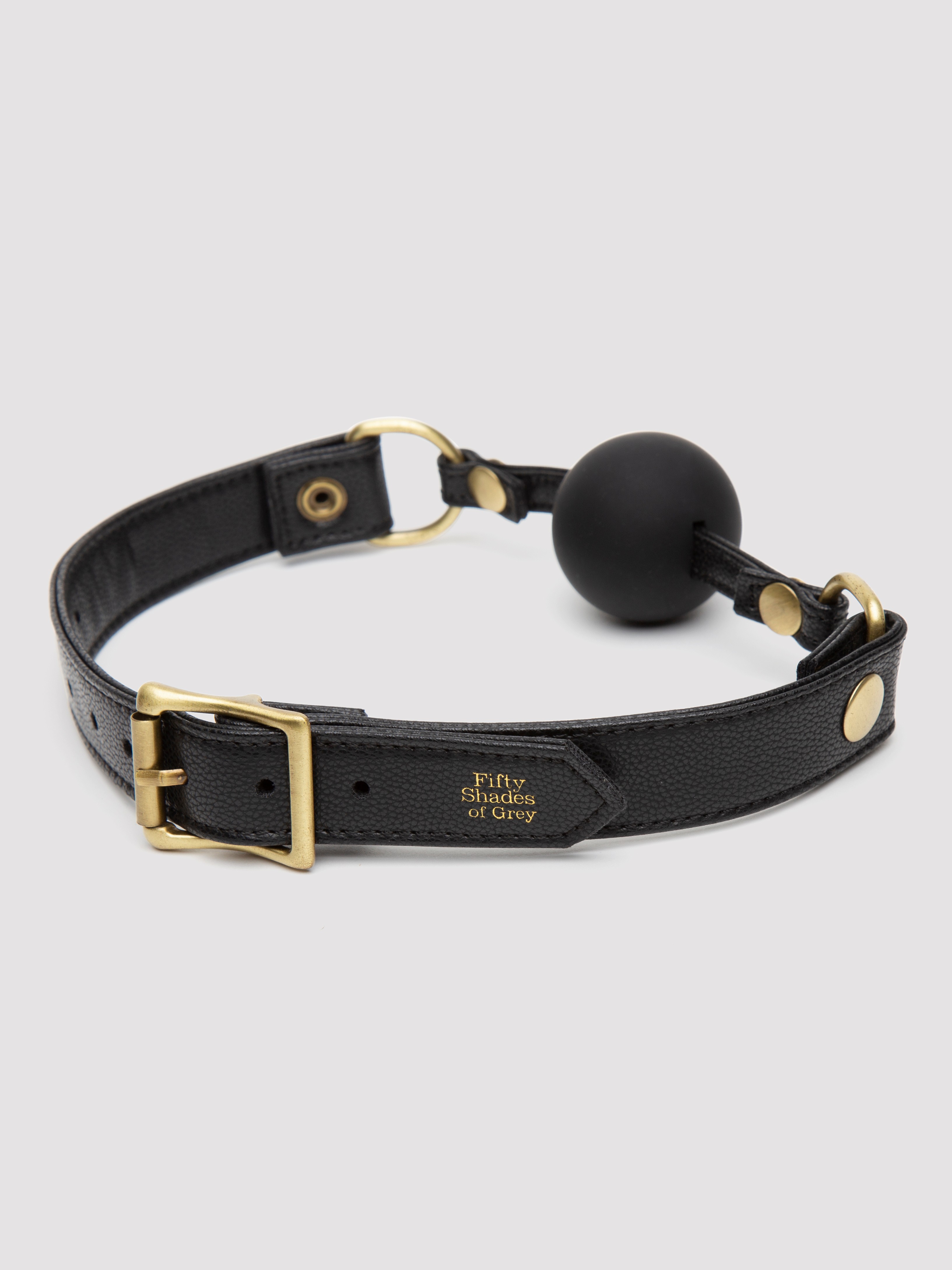 Fifty Shades of Grey Bound to You Faux Leather Ball Gag, Black, hi-res