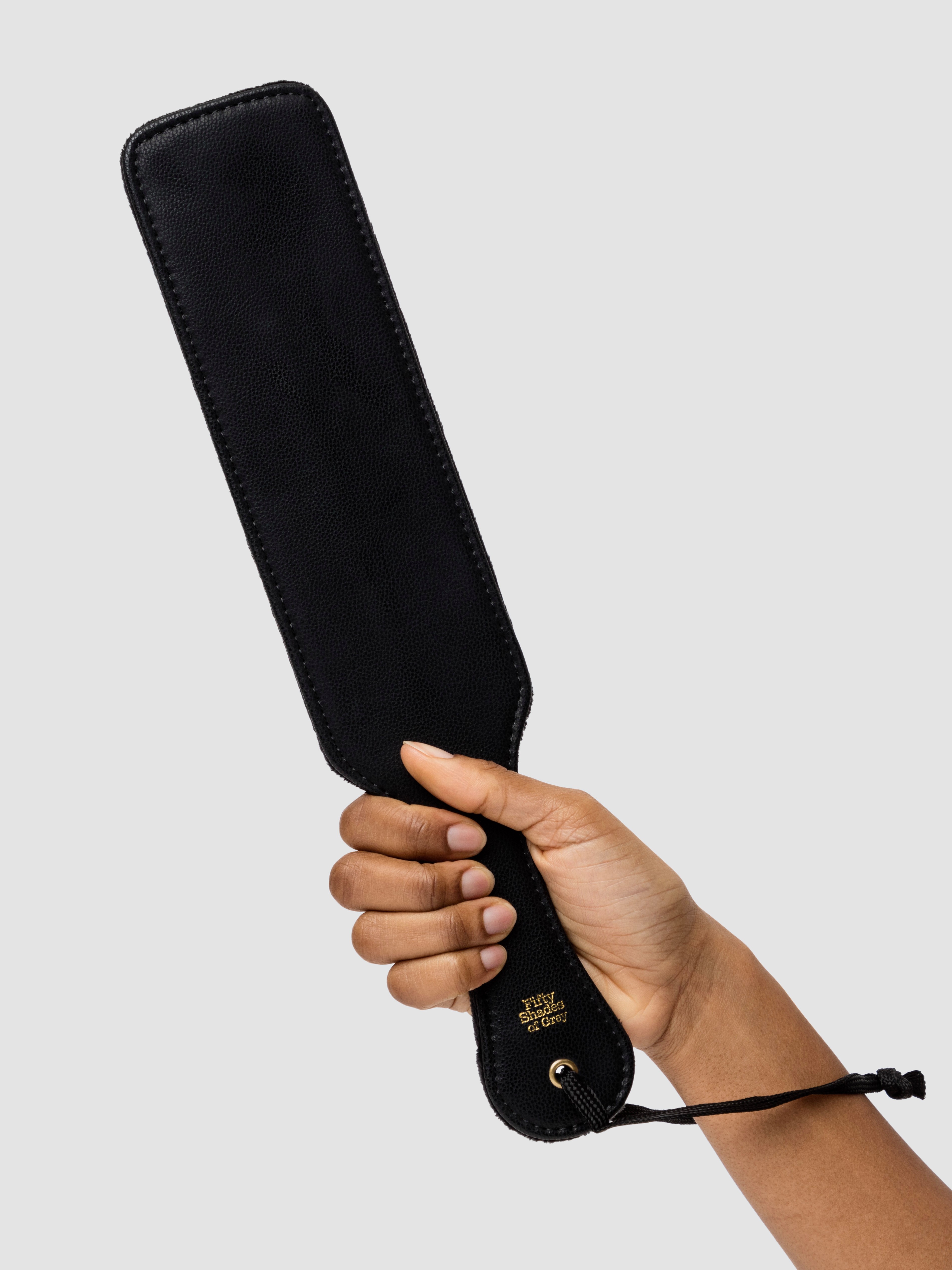 Fifty Shades of Grey Bound to You Faux Leather Spanking Paddle, Black, hi-res