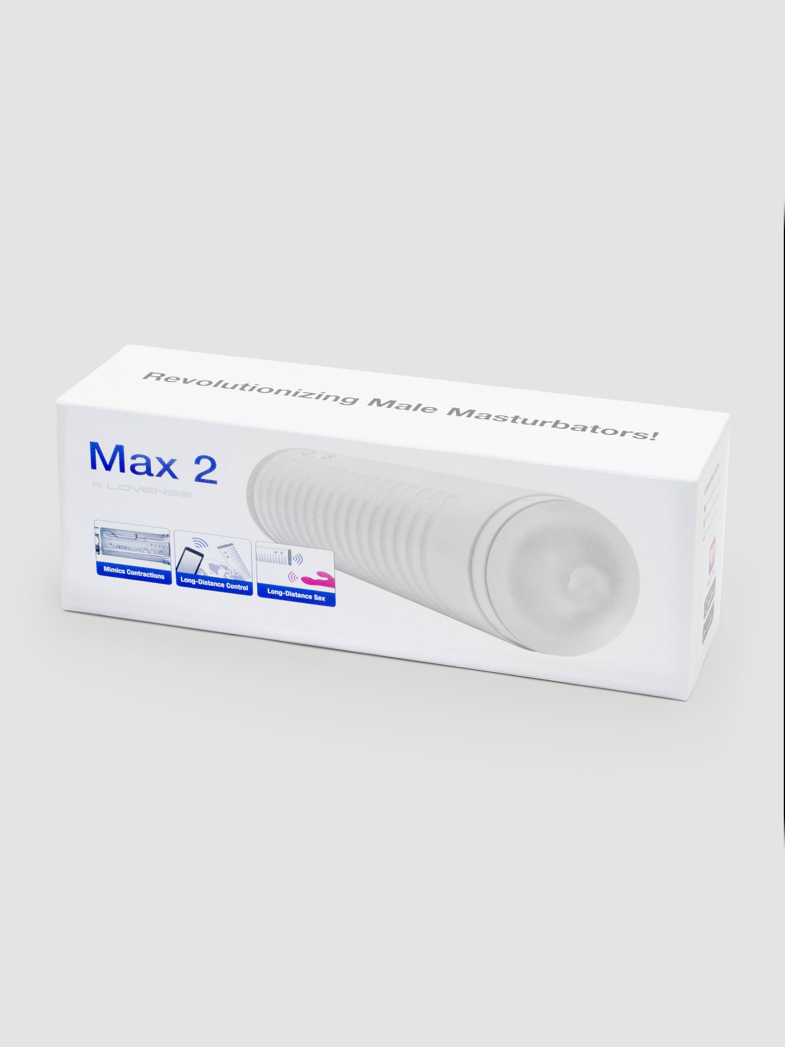 Lovense Max 2 App Controlled Rechargeable Vibrating Male Masturbator, White, hi-res