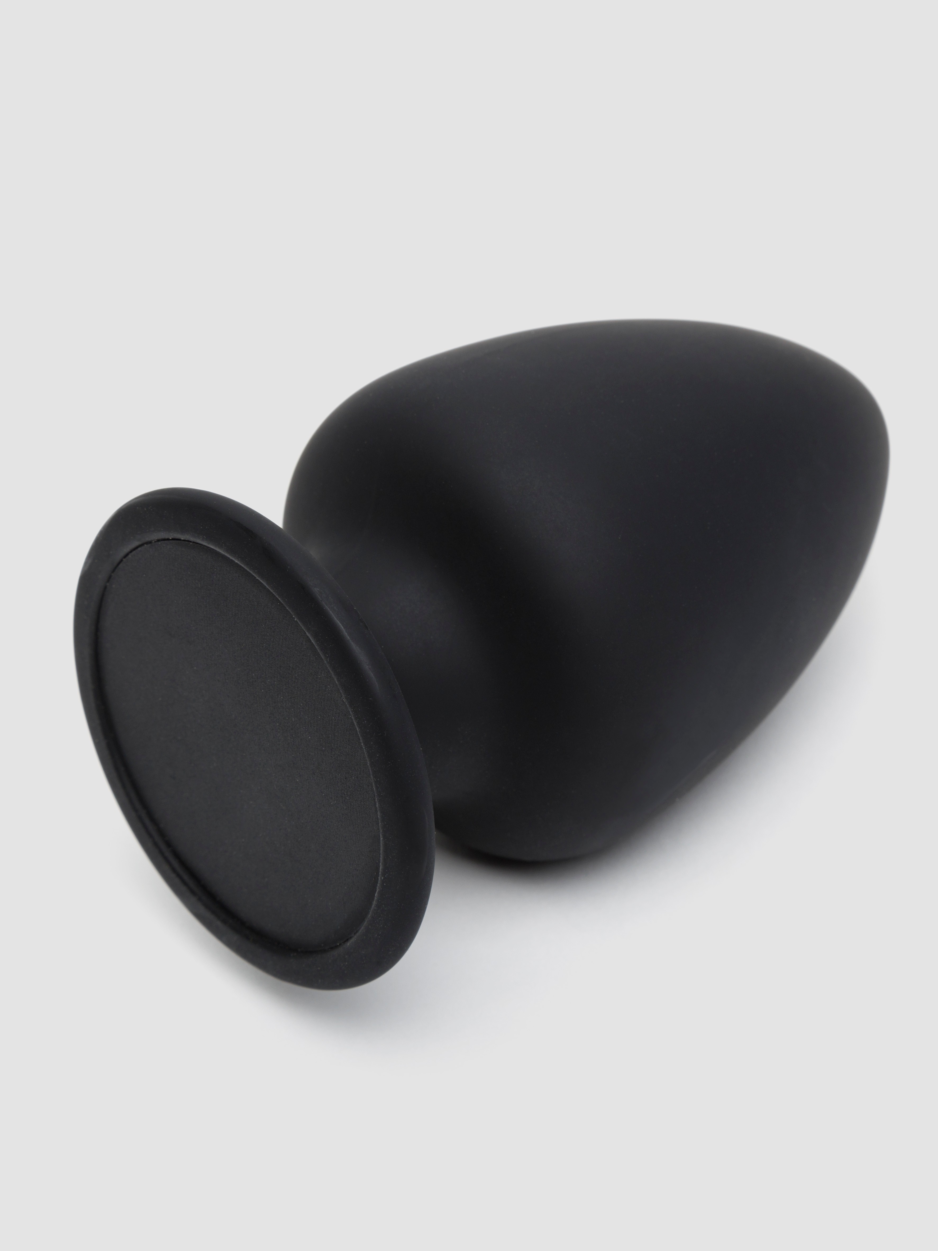 SILEXD Thermo-Reactive Dual Density Girthy Silicone Butt Plug 3.5 Inch, Black, hi-res