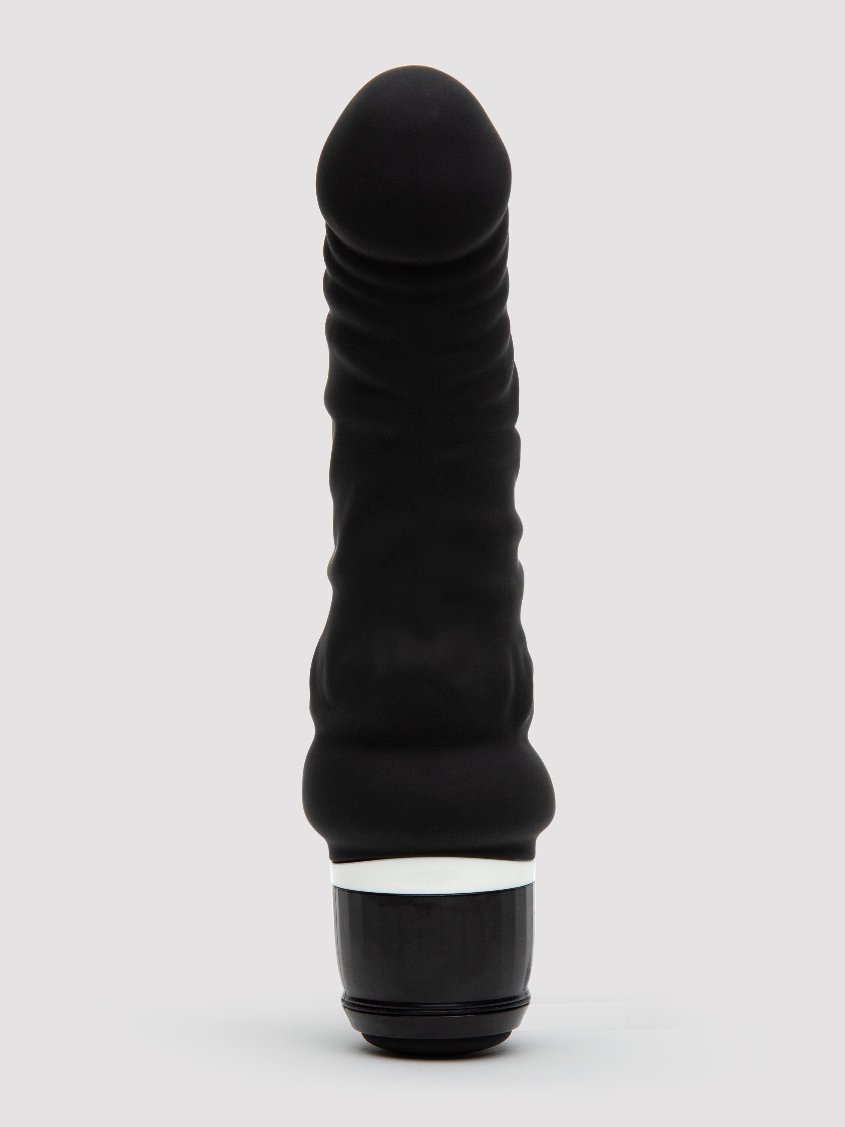 Silicone 7 Function Girthy Realistic Rechargeable Vibrator 5.5 Inch, Black, hi-res
