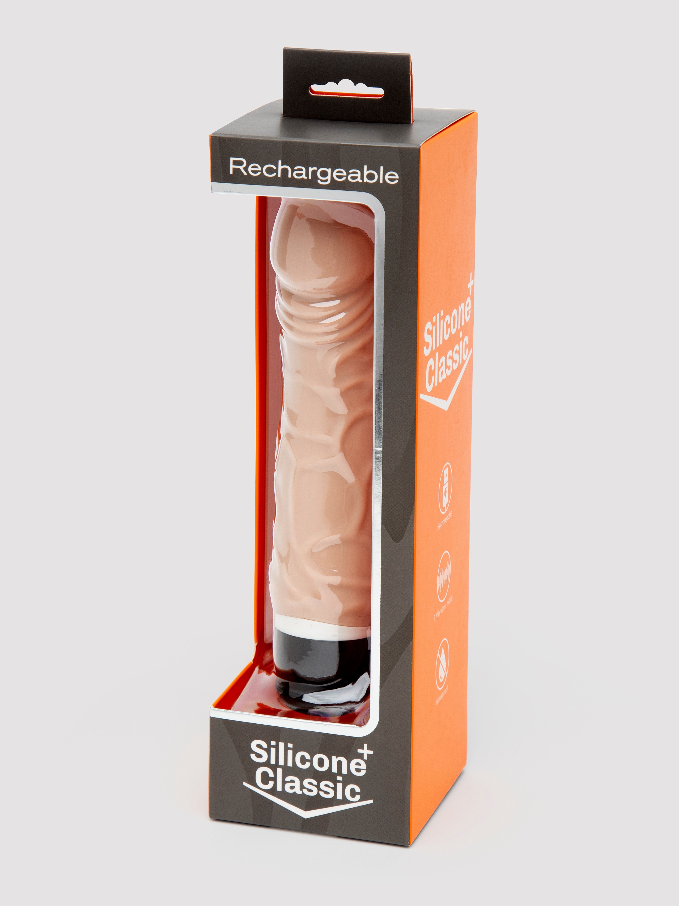 Silicone 7 Function Girthy Realistic Rechargeable Vibrator 6.5 Inch , Flesh Pink, hi-res