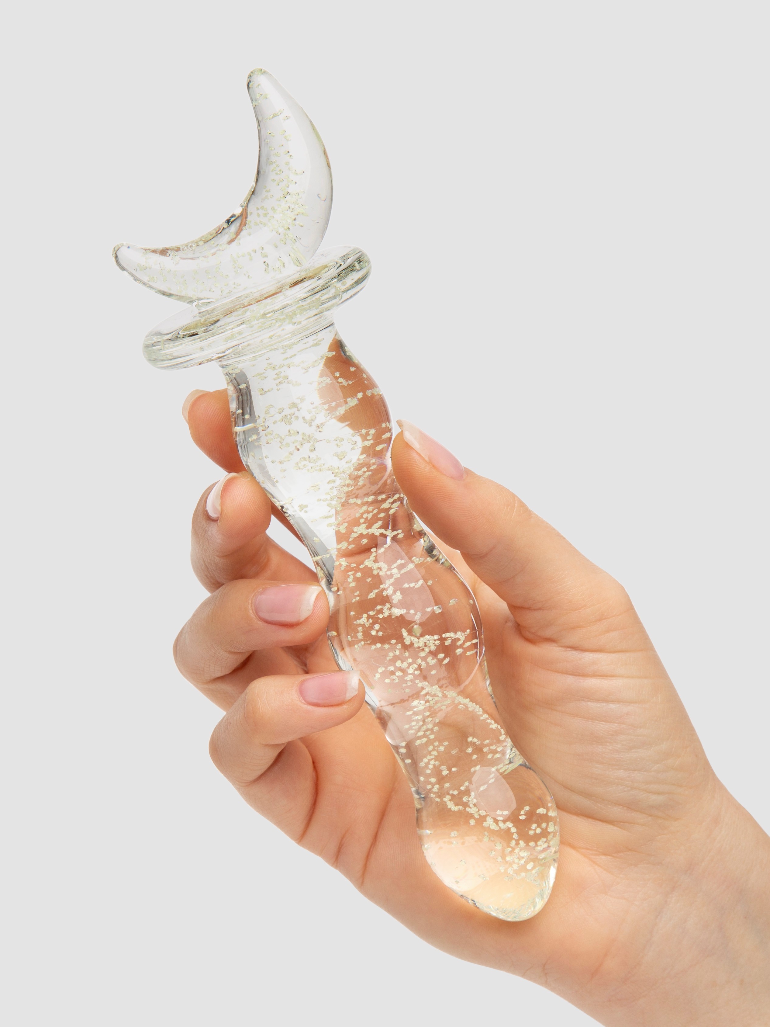 Lovehoney Sensual Glass Glow-in-the-Dark Dildo, Glow, hi-res