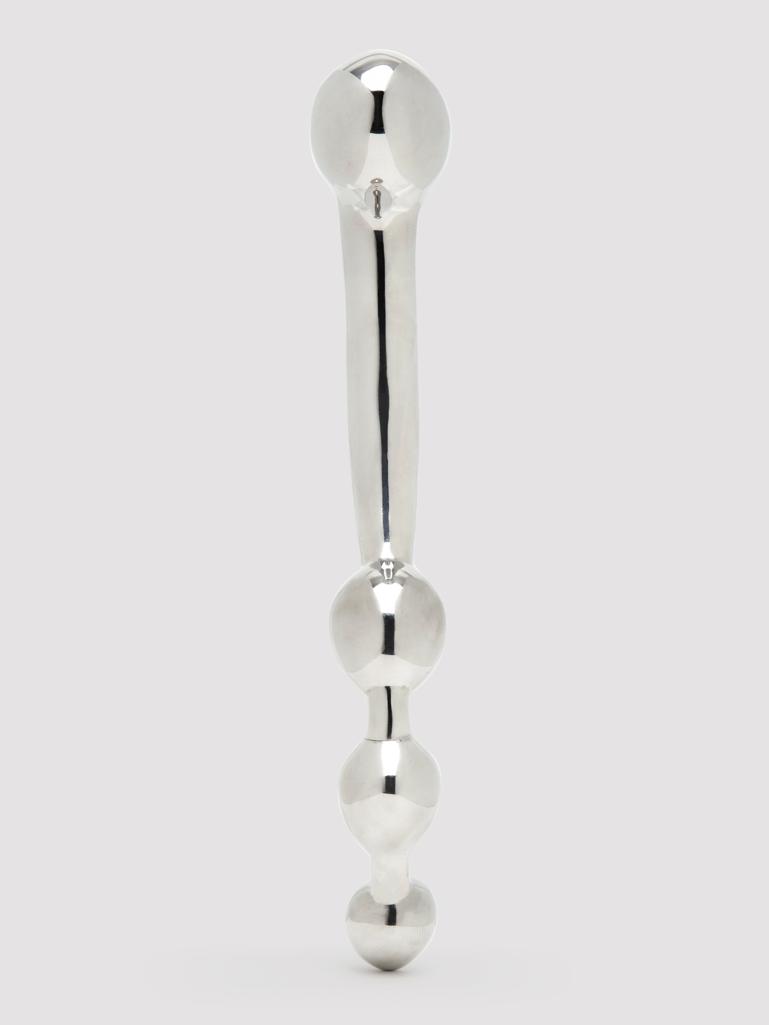 Pleasure Wand Stainless Steel Beaded Dildo , Silver, hi-res