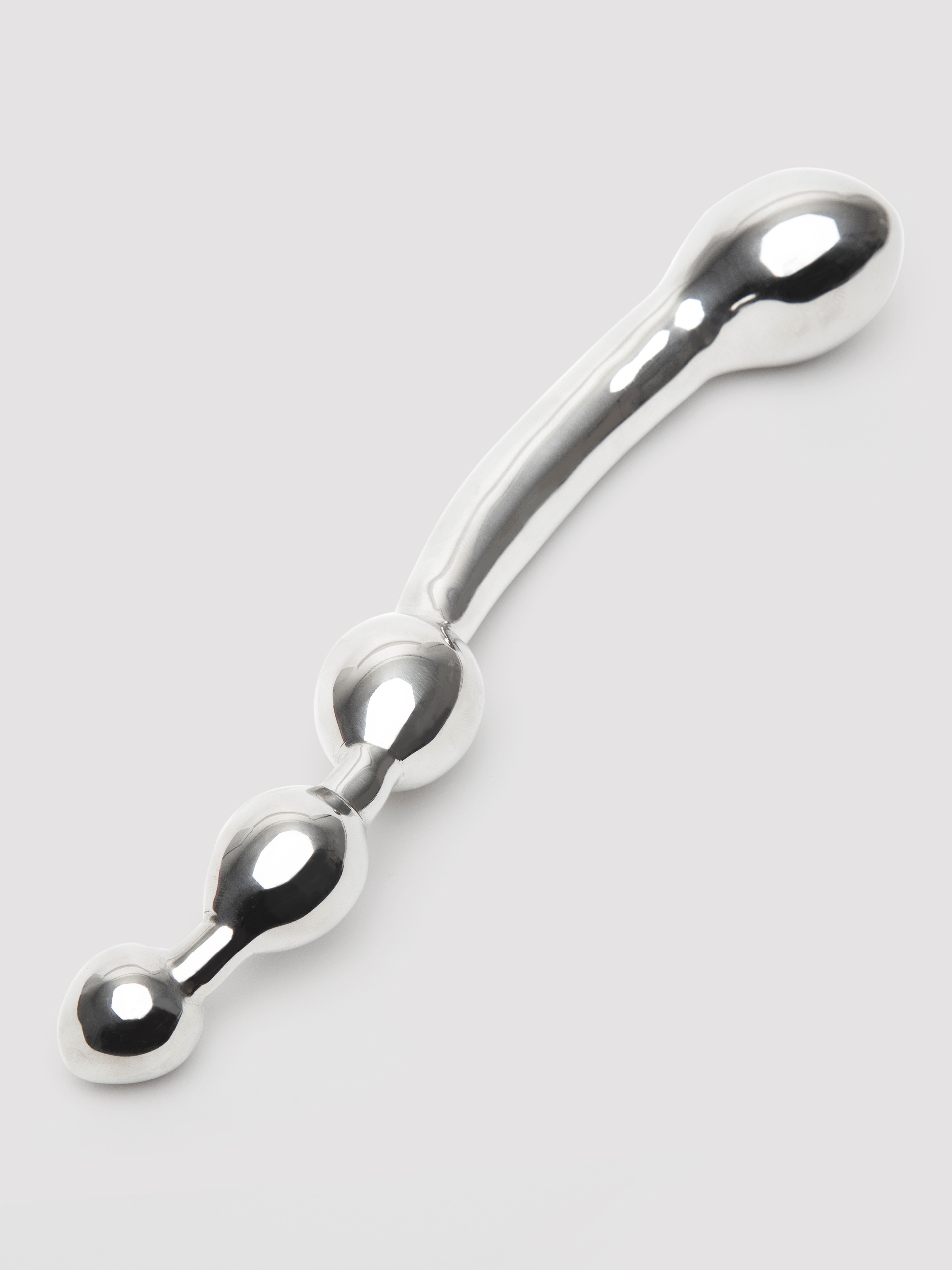 Pleasure Wand Stainless Steel Beaded Dildo , Silver, hi-res