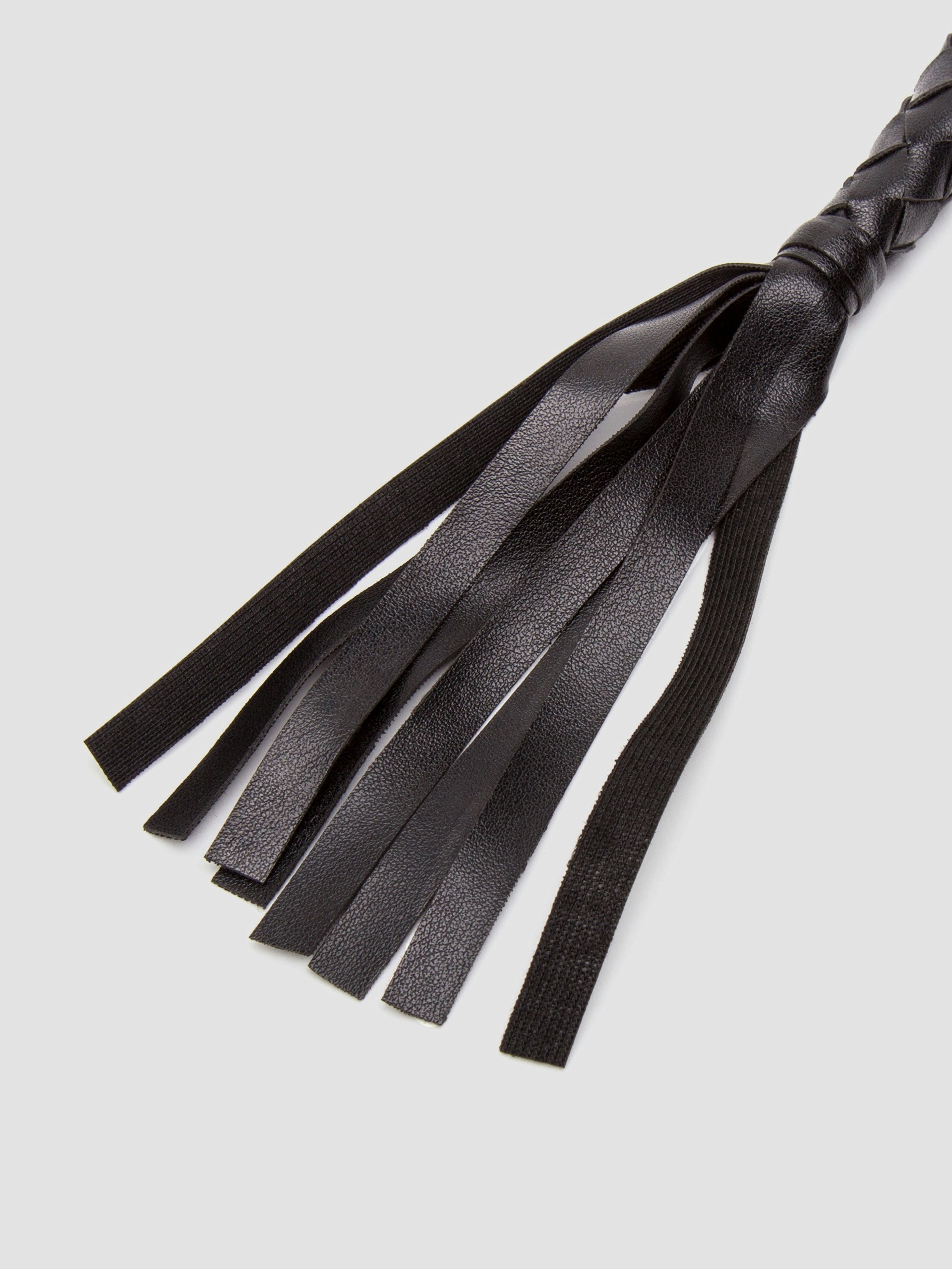 Leg Avenue Faux Leather Braided Mini Whip, Black, hi-res