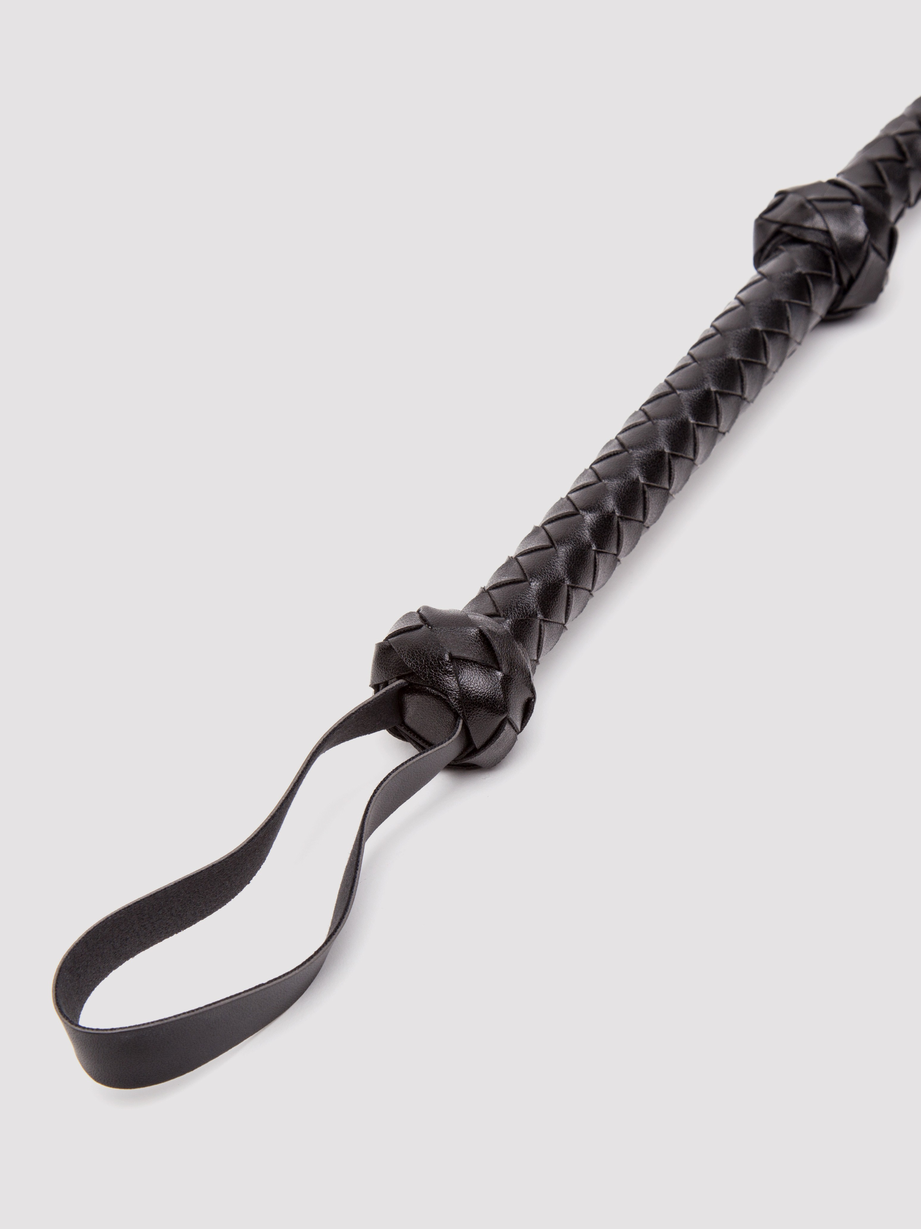 Leg Avenue Faux Leather Braided Mini Whip, Black, hi-res