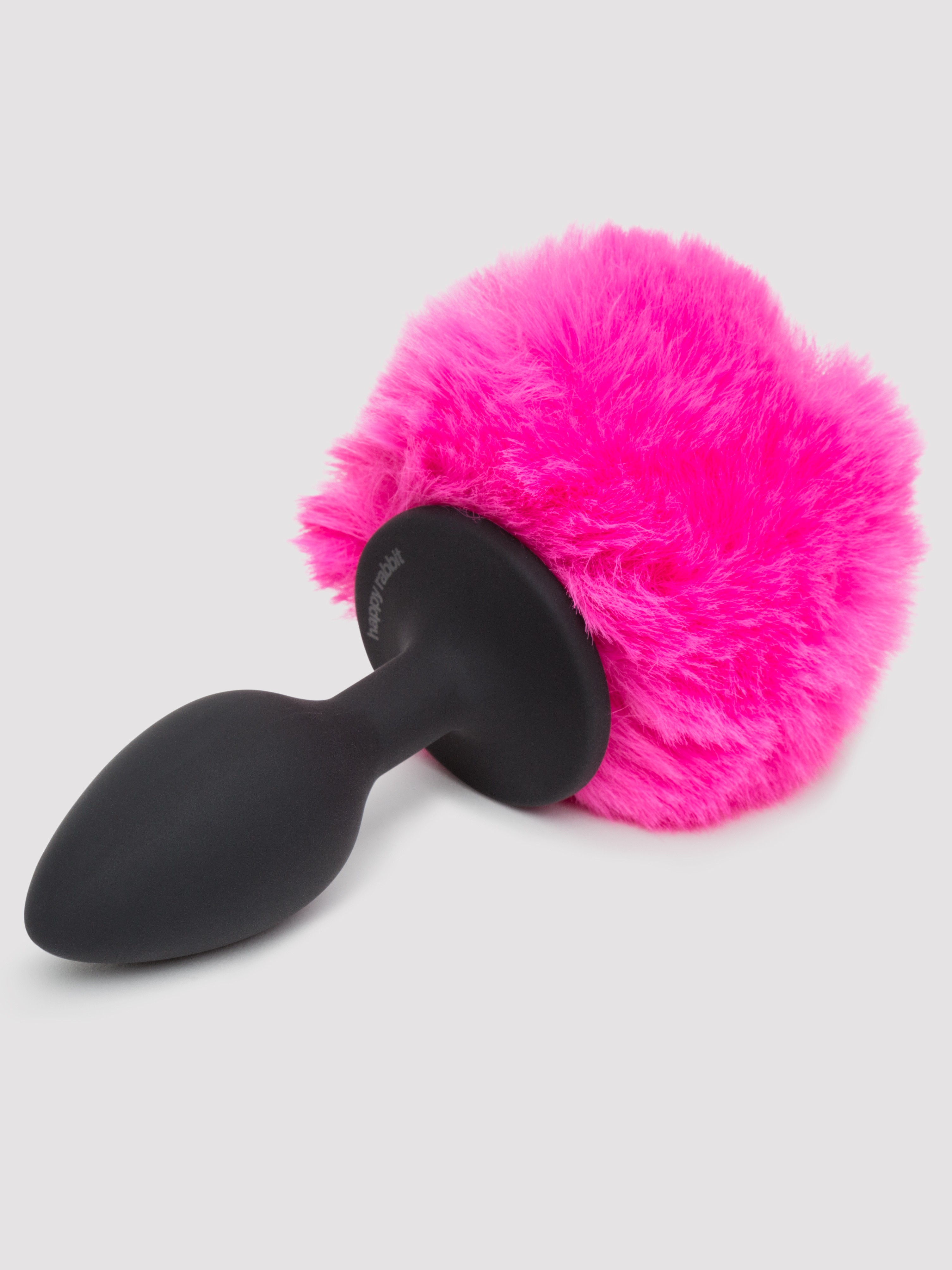 Happy Rabbit Small Bunny Tail Butt Plug 3 Inch, Black, hi-res