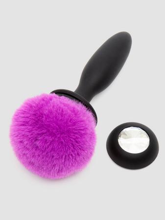 Happy Rabbit Small Rechargeable Vibrating Bunny Tail Butt Plug 4 Inch