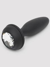 Happy Rabbit Small Rechargeable Vibrating Bunny Tail Butt Plug 4 Inch, Black, hi-res