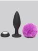 Happy Rabbit Large Rechargeable Vibrating Bunny Tail Butt Plug 5 Inch, Black, hi-res