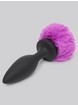 Happy Rabbit Large Rechargeable Vibrating Bunny Tail Butt Plug 5 Inch, Black, hi-res