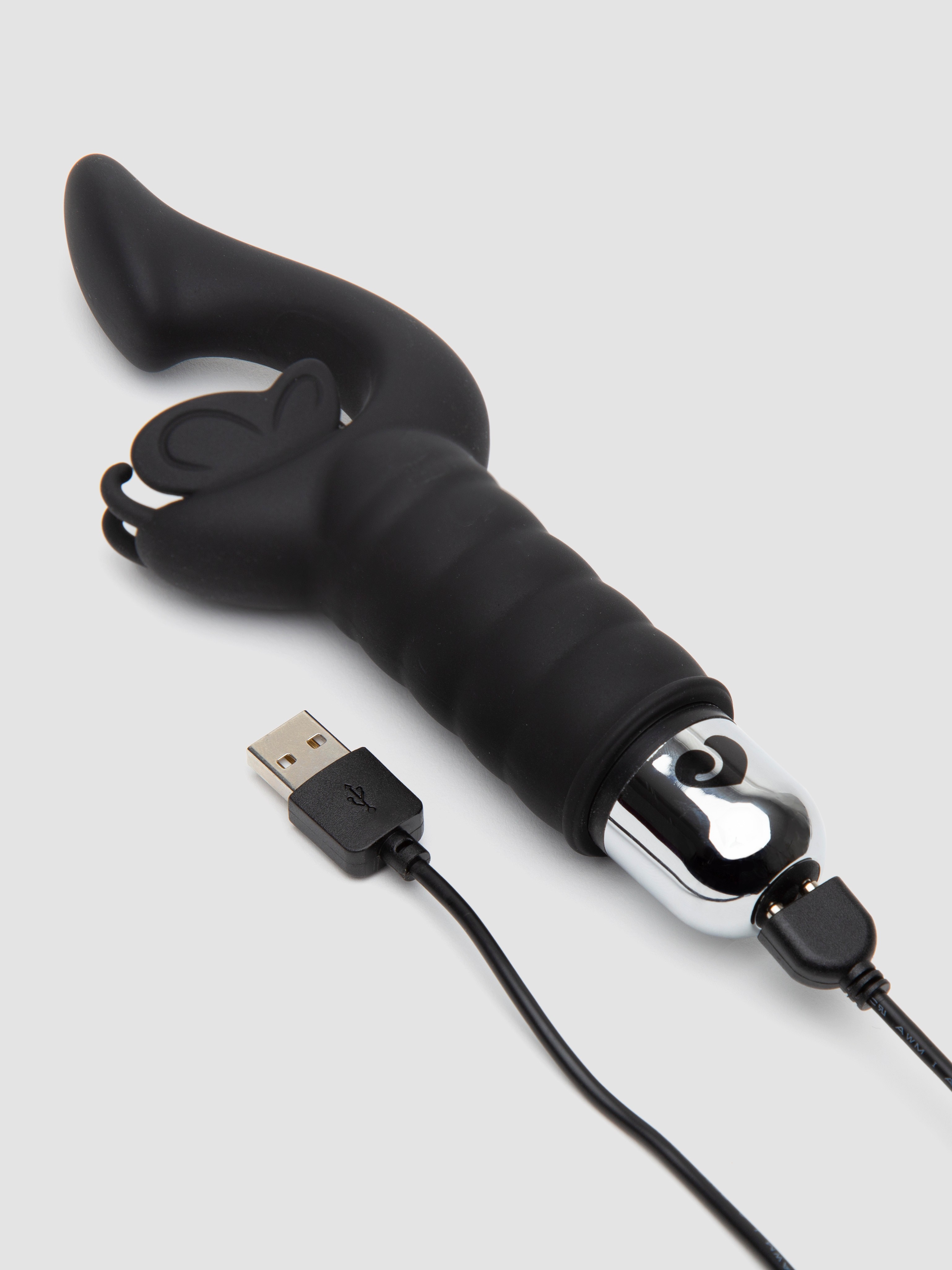 Lovehoney G-Kiss Rechargeable 10 Function Silicone Vibrator, Black, hi-res