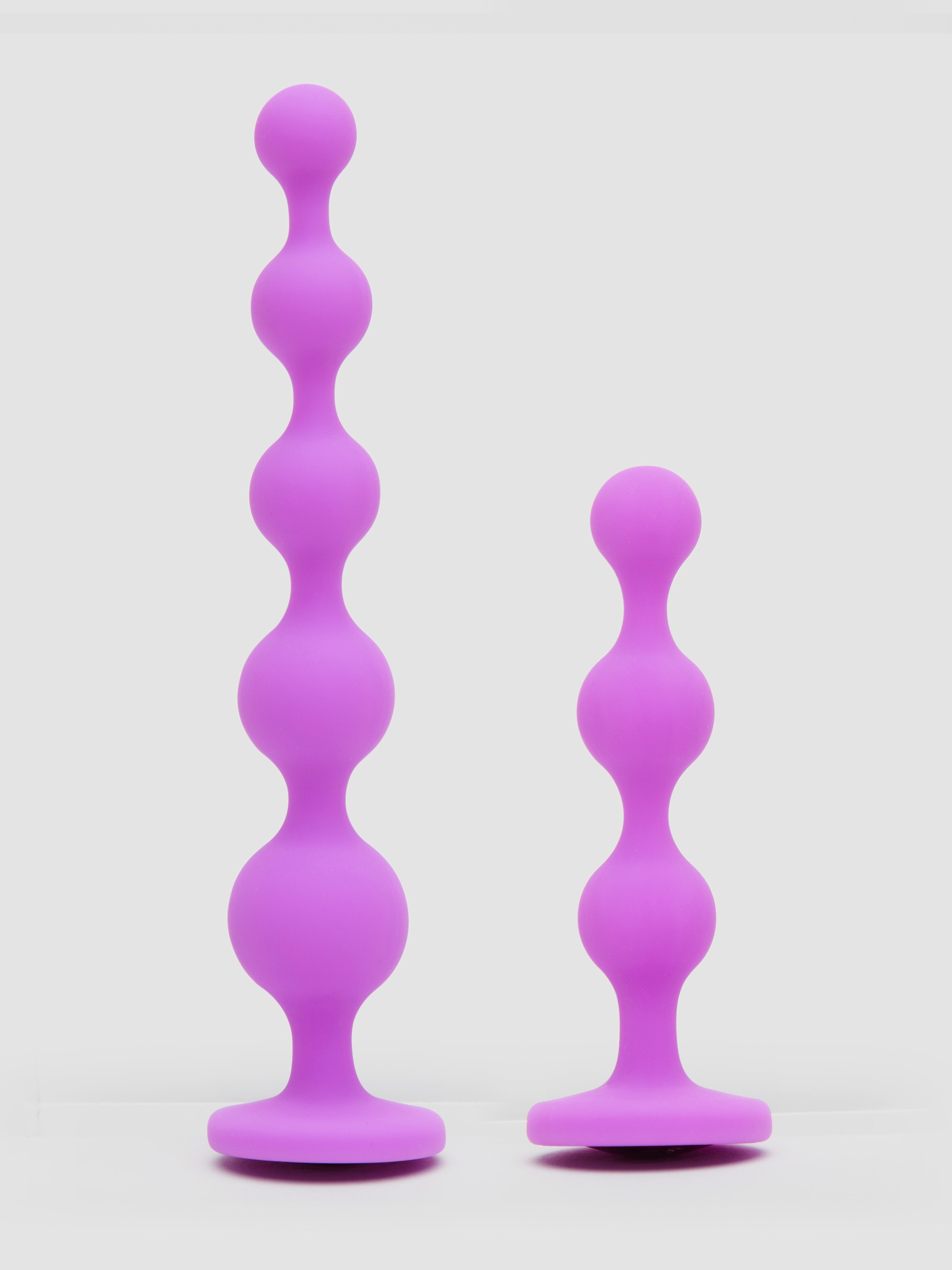 Annabelle Knight Ooh La La! Silicone Jewelled Anal Beads Set (2 Piece), Purple, hi-res