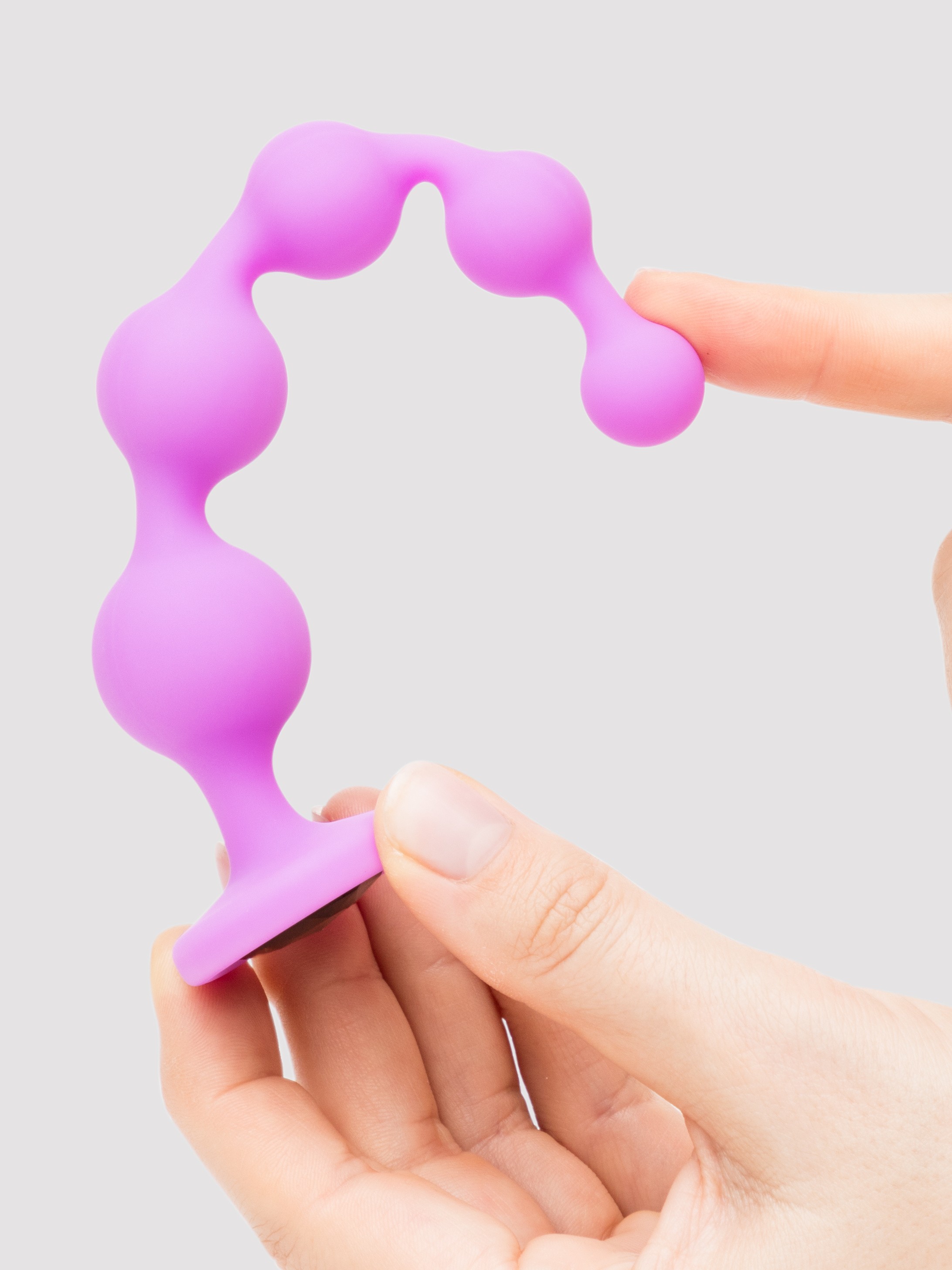 Annabelle Knight Ooh La La! Silicone Jewelled Anal Beads Set (2 Piece), Purple, hi-res