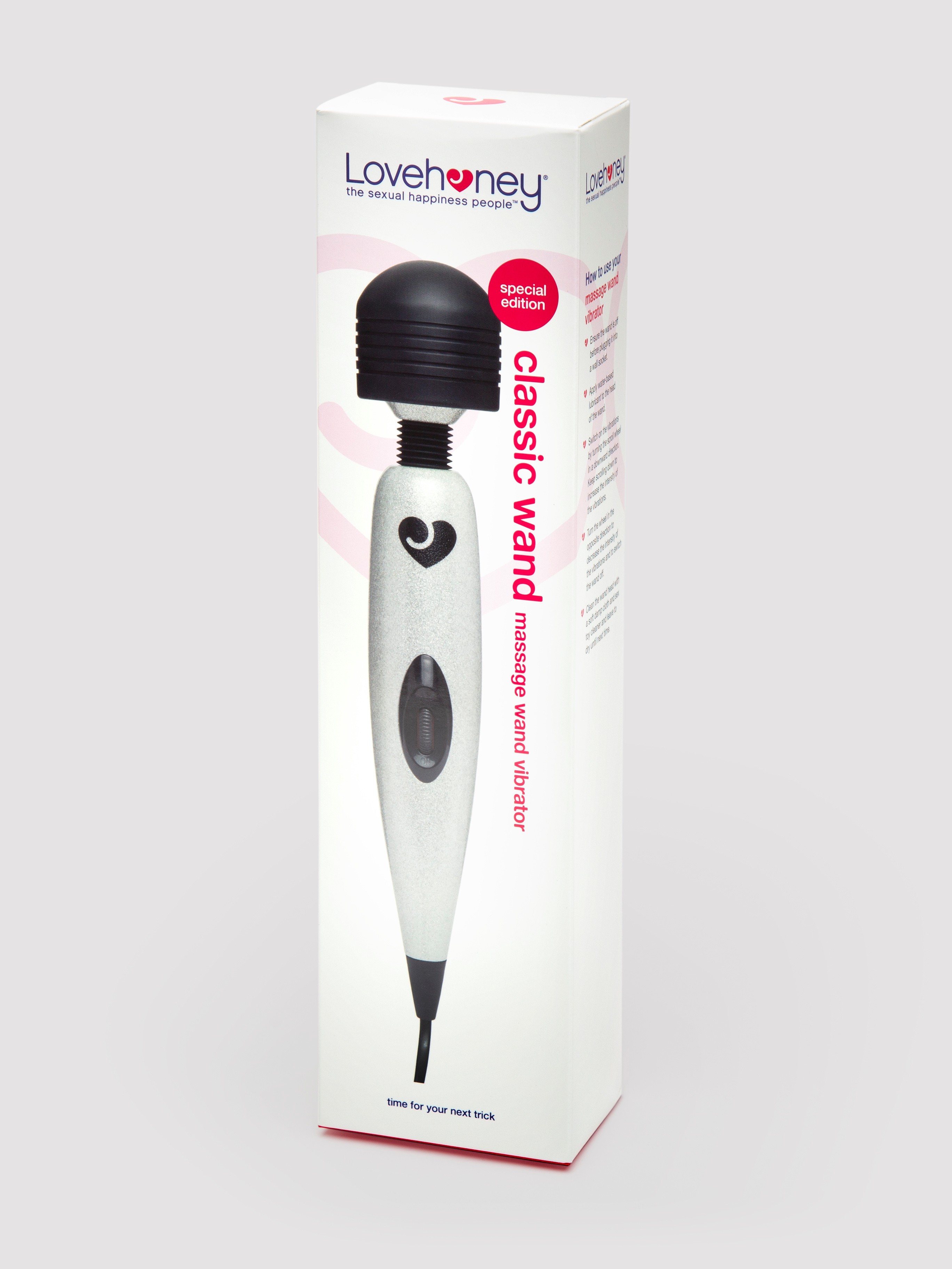 Lovehoney Extra Powerful Multispeed Mains Powered Magic Wand Vibrator, Silver, hi-res
