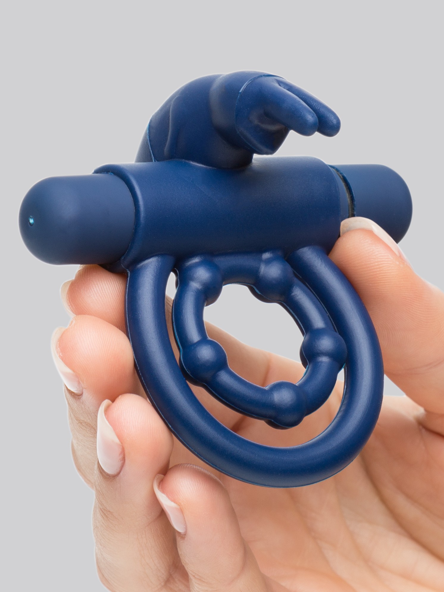 Lovehoney Bionic Bullet 5 Function Vibrating Rabbit Cock Ring, Blue, hi-res