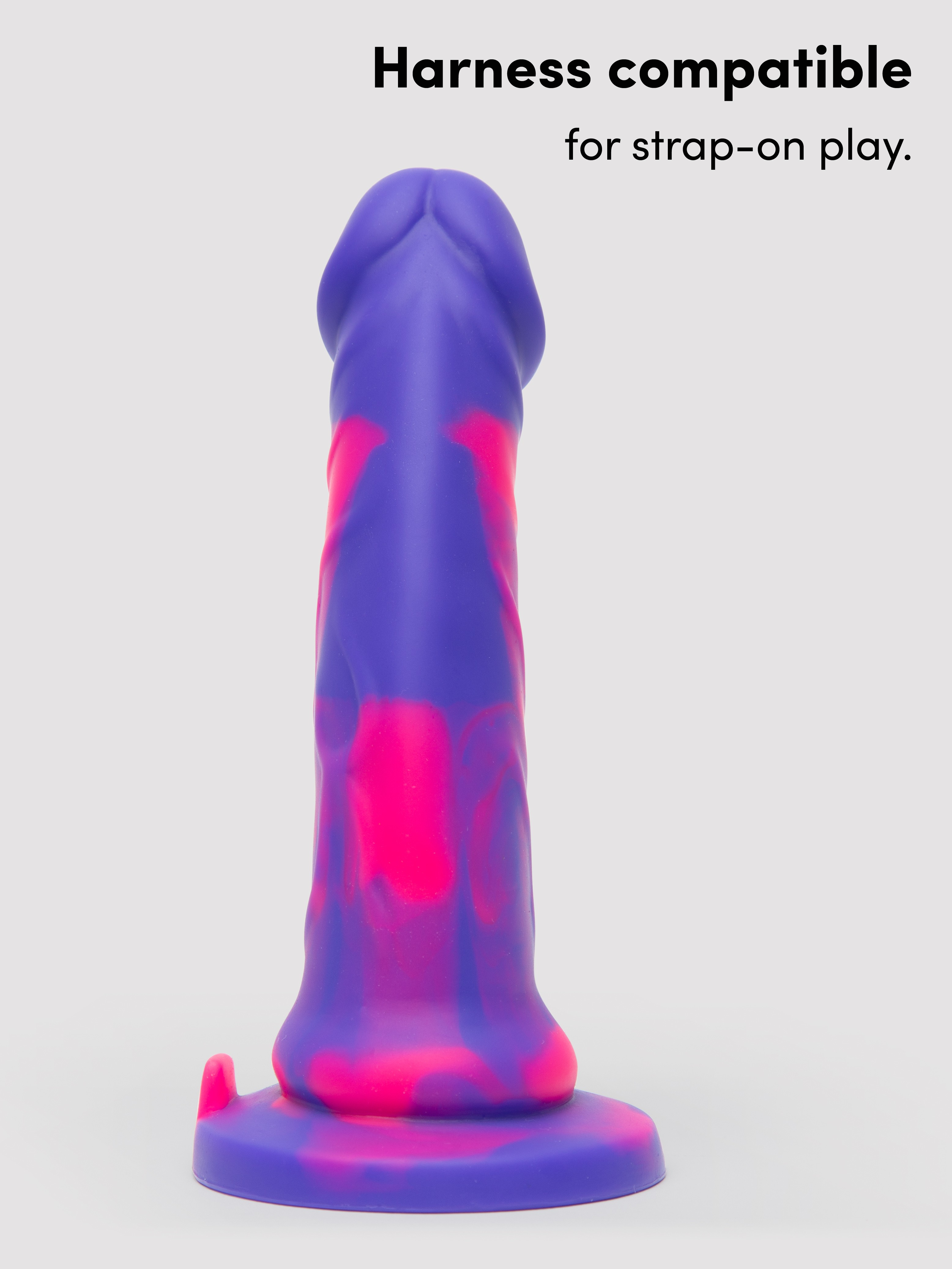 Lifelike Lover Luxe Realistic Multicolored Silicone Dildo 7 Inch, Purple, hi-res