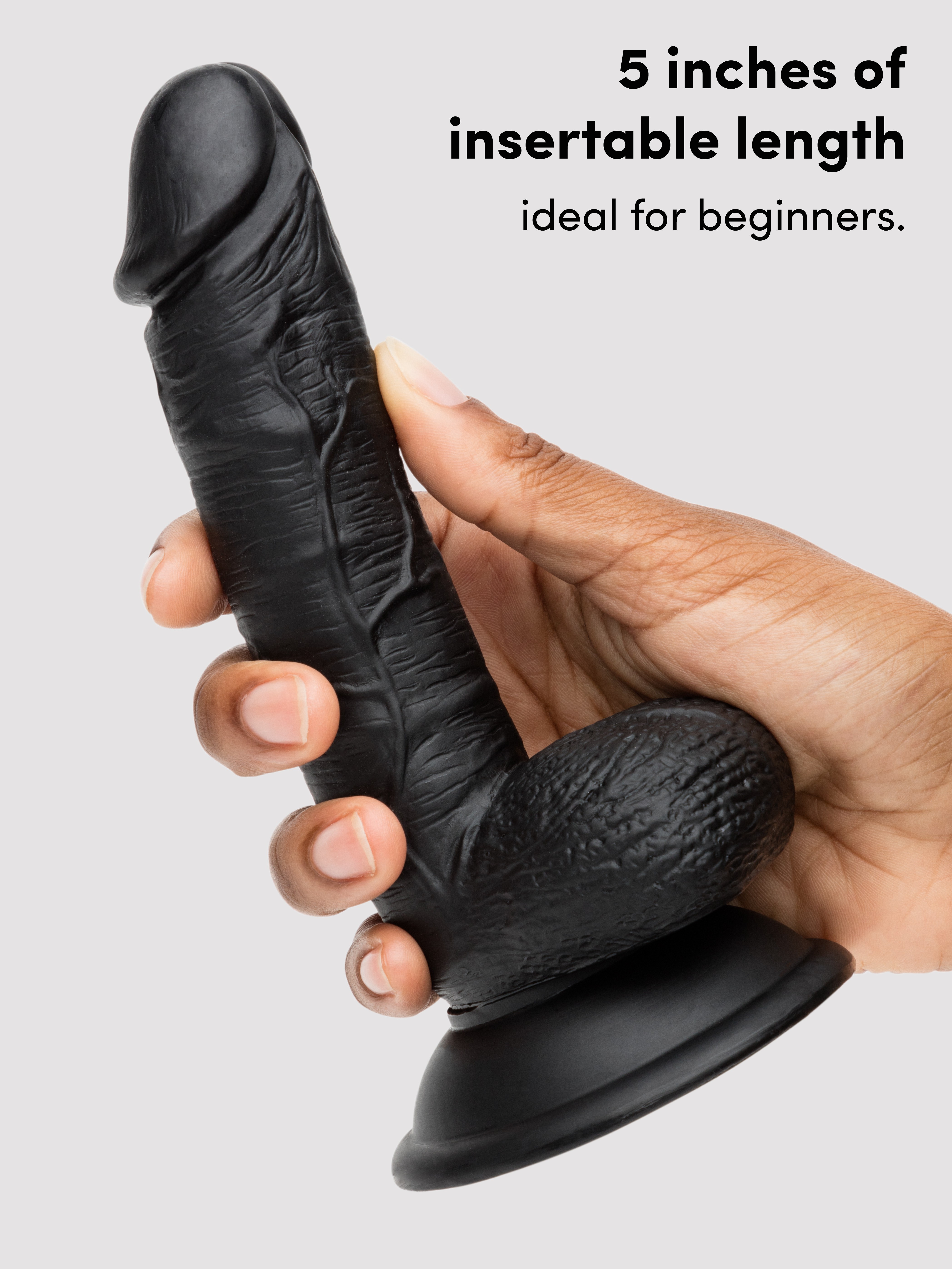 Lifelike Lover Classic Realistic Dildo 6 Inch, Black, hi-res