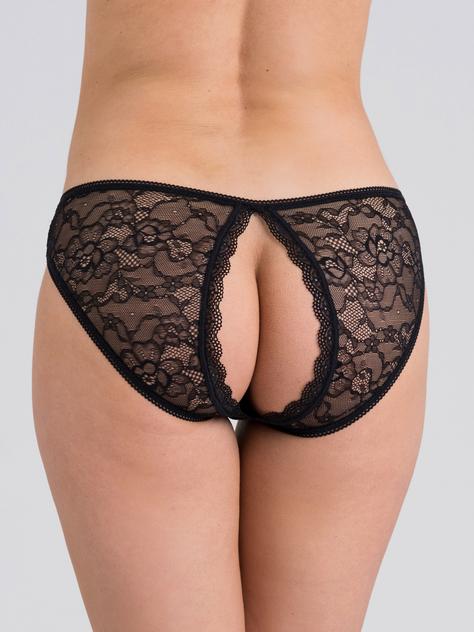 Fifty Shades of Grey Captivate Lace Open-Back Panties, Black, hi-res
