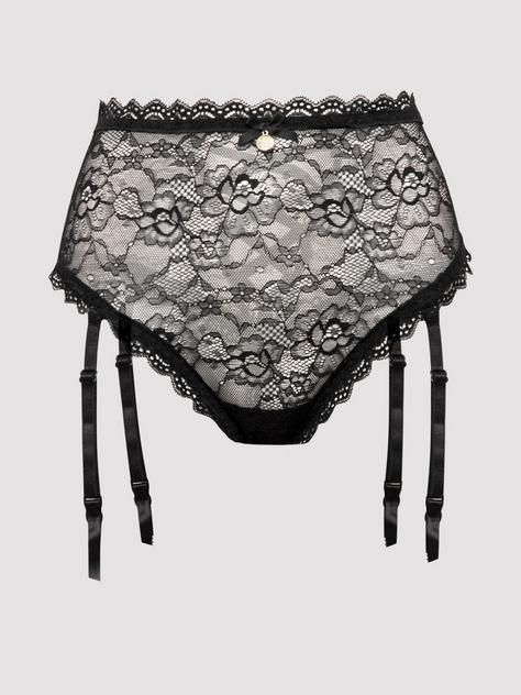 Fifty Shades of Grey Captivate Lace Suspender Thong, Black, hi-res