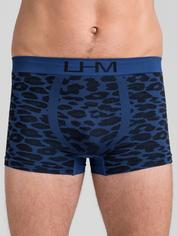 LHM Wild Thing Blue Leopard Print Seamless Boxer Shorts, , hi-res