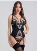 Fifty Shades of Grey Captivate Black and Silver Basque Set 	, Black, hi-res
