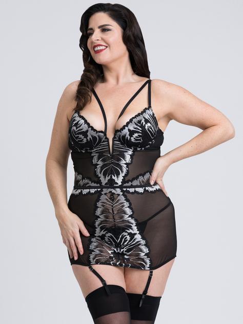 Fifty Shades of Grey Captivate Black and Silver Chemise, Black, hi-res