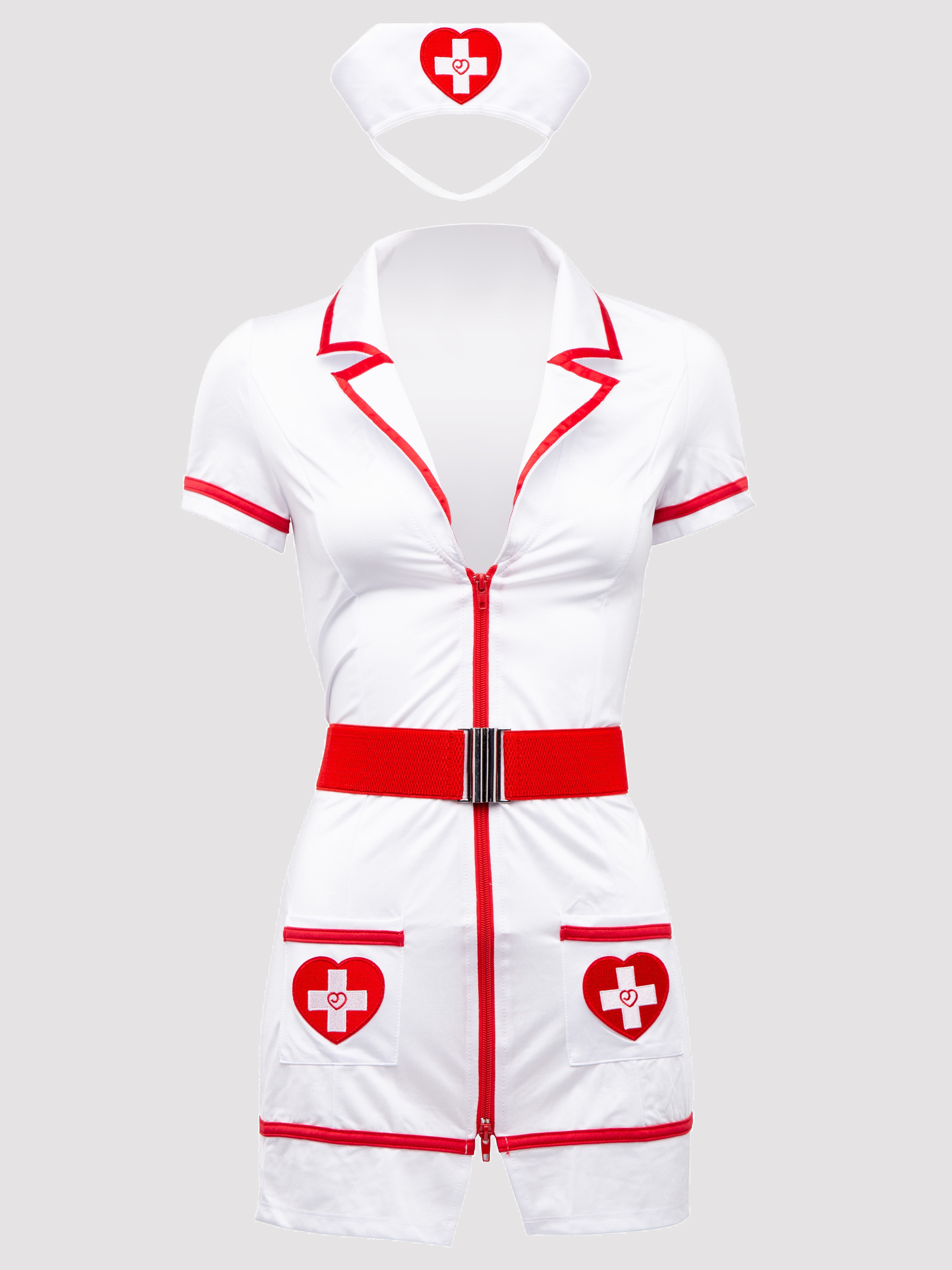 Lovehoney Fantasy Flirty Nurse Costume , White, hi-res