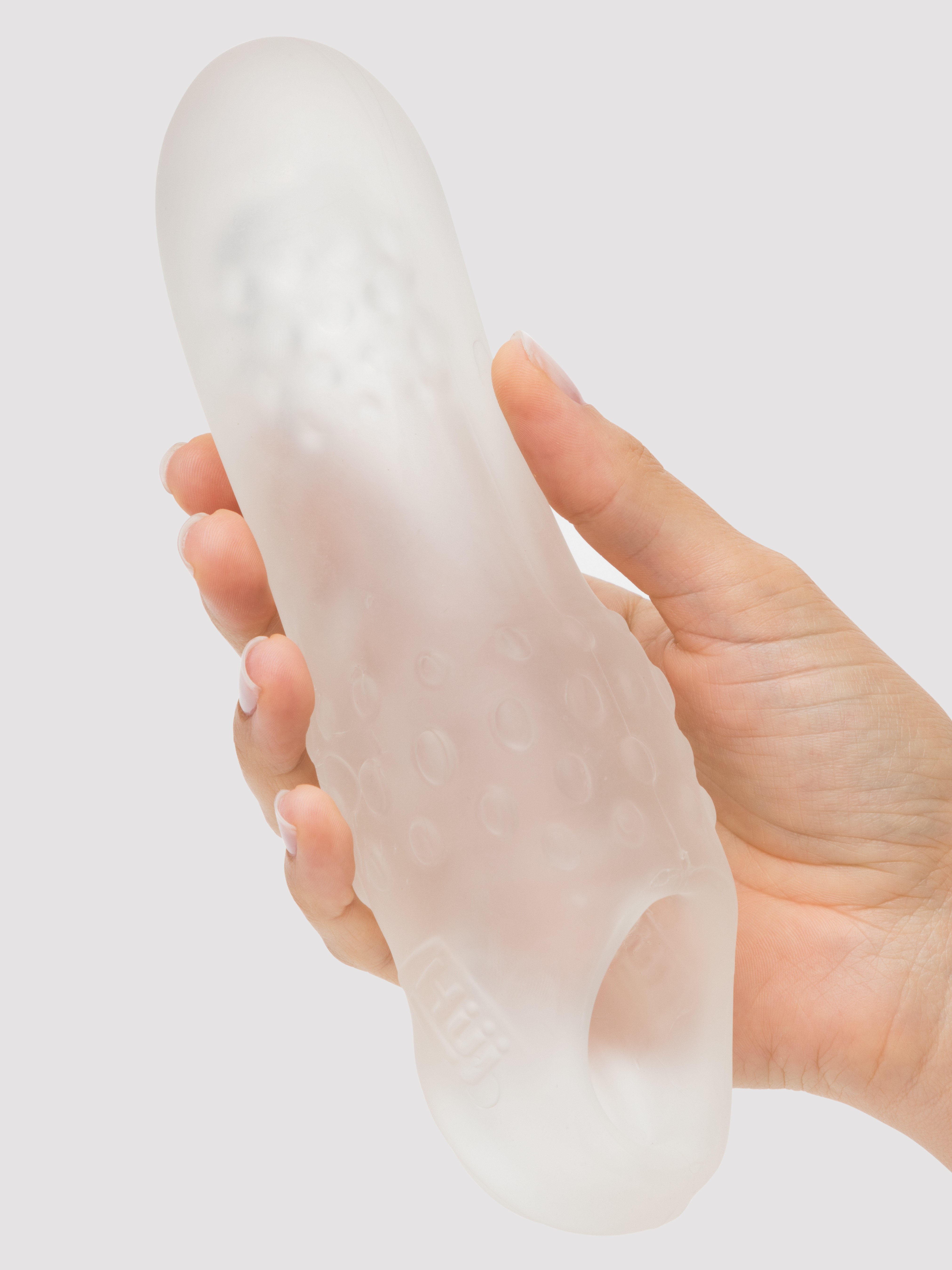 Hunky Junk Swell 7.5 Inch Adjustable Penis Sleeve with Ball Loop, Clear, hi-res