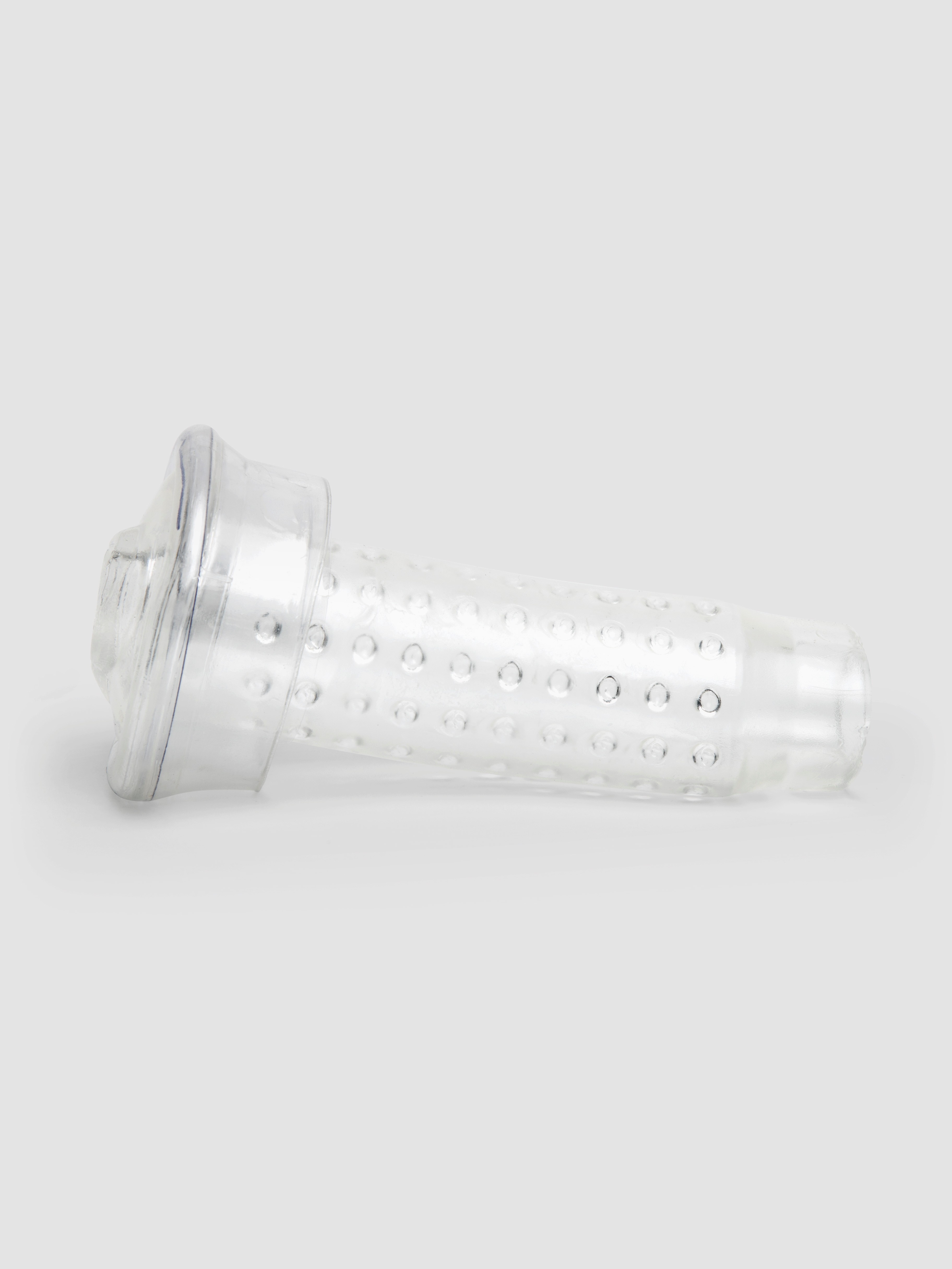 Textured Penis Pump Sleeve , Clear, hi-res