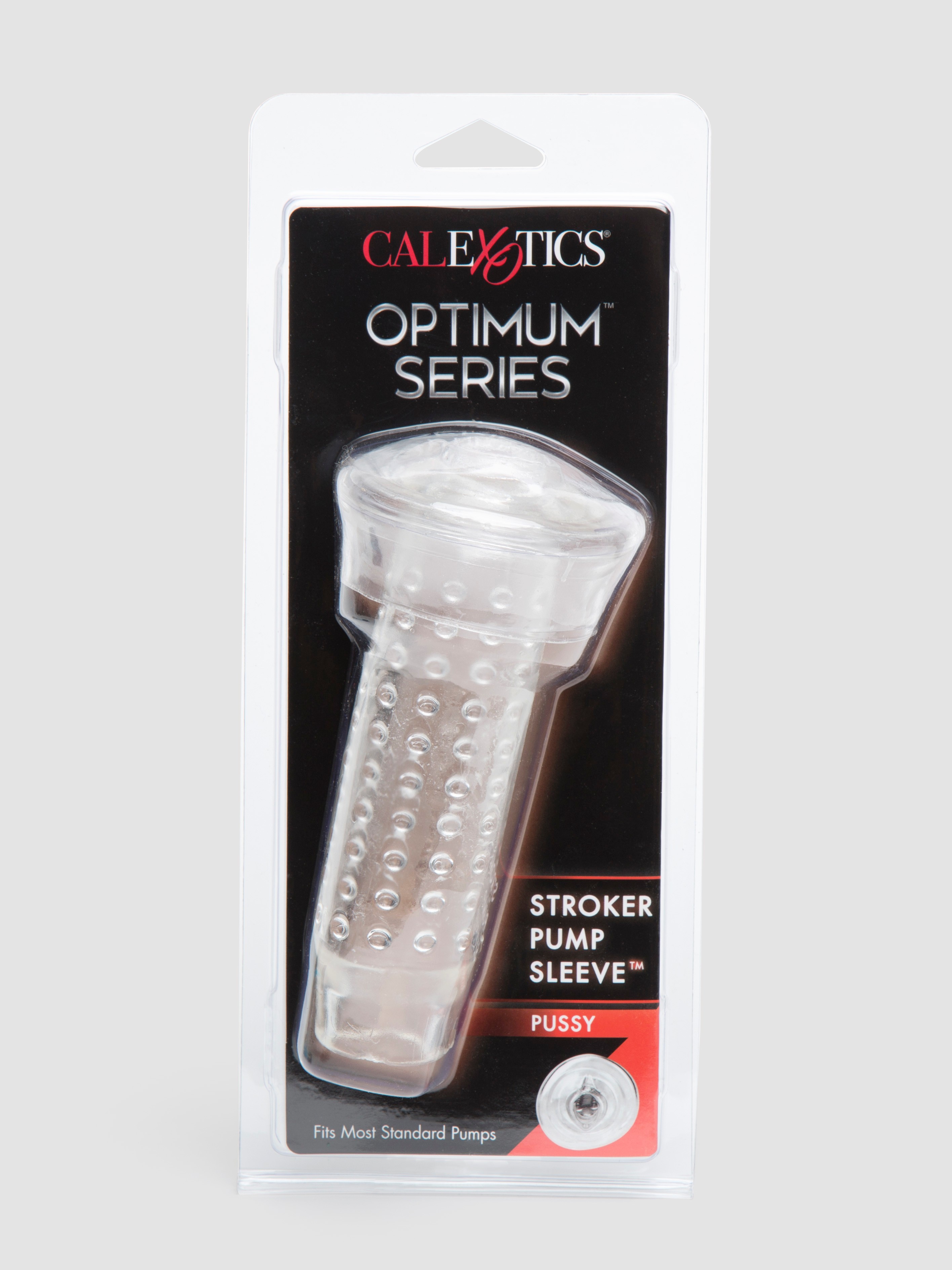 Textured Penis Pump Sleeve , Clear, hi-res