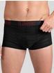 LHM Black Fishnet Stripe Mesh Boxer Shorts, Black, hi-res