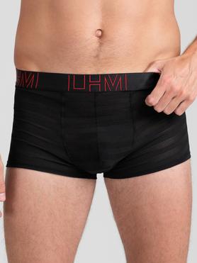 LHM Black Fishnet Stripe Mesh Boxer Shorts
