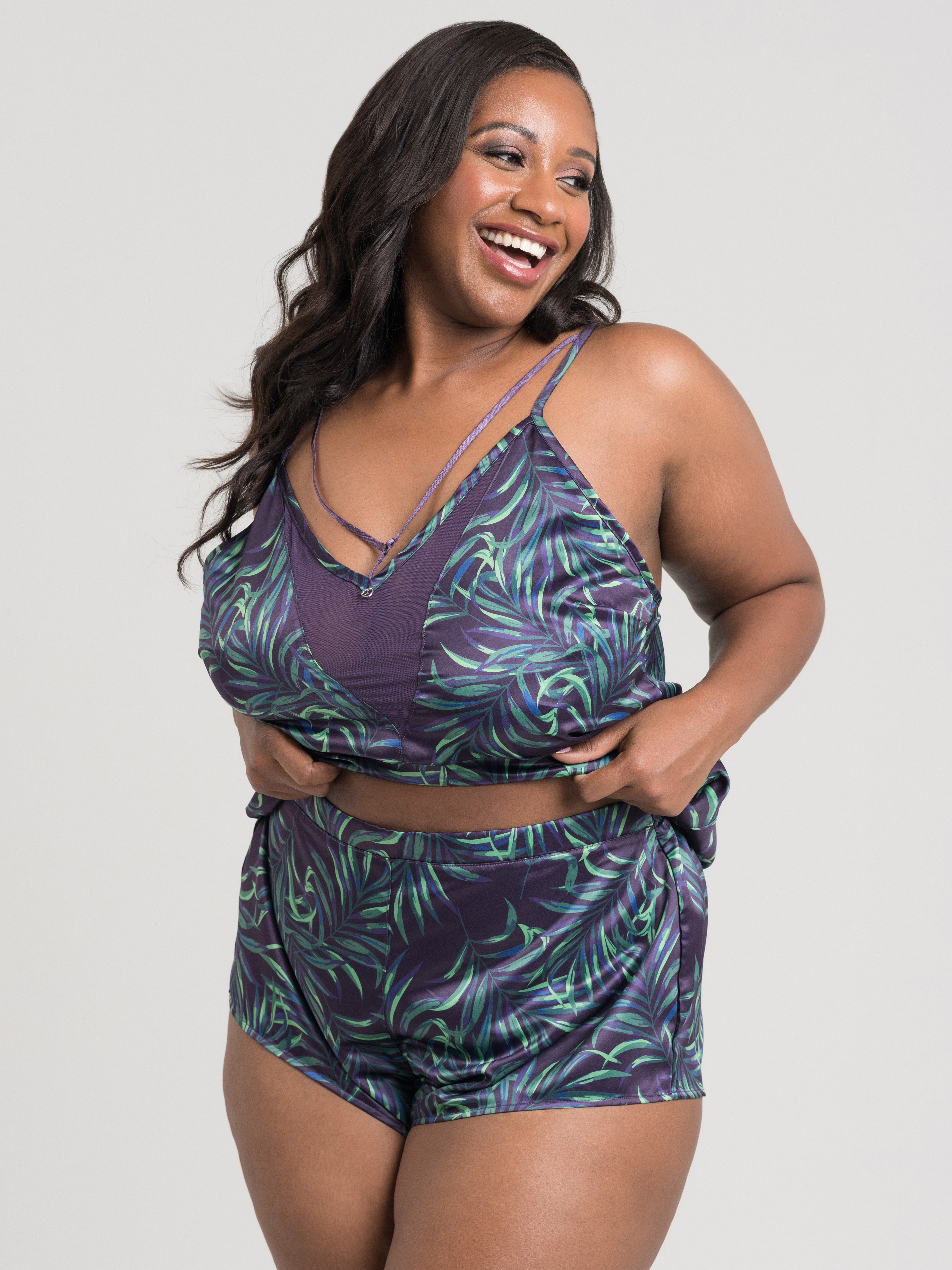 Lovehoney Paradise Lust Purple Cami Set, Purple, hi-res