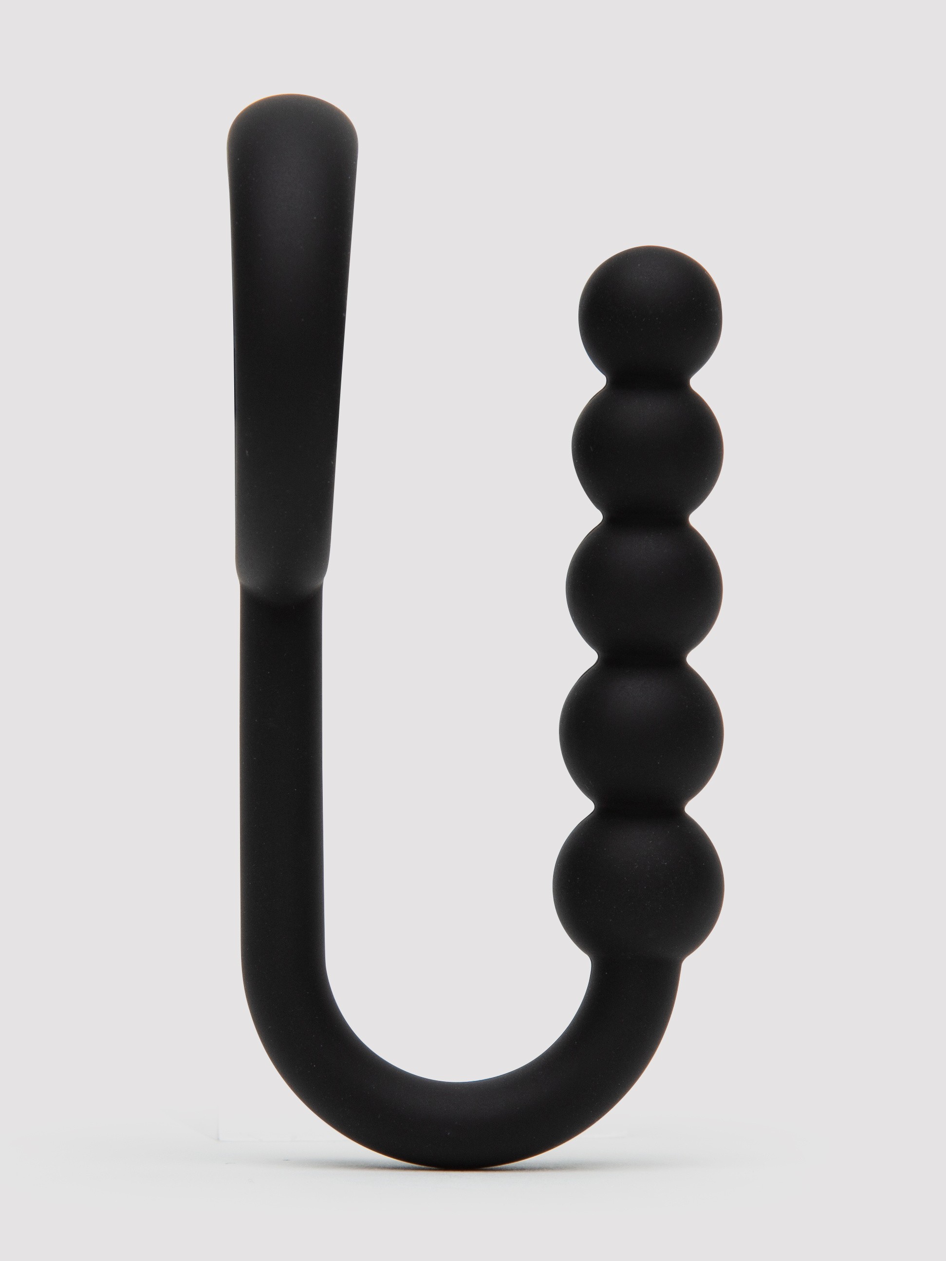 Lovehoney Classic Combo Silicone Ball Ring with Anal Beads, Black, hi-res