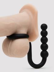 Lovehoney Silicone Ball Ring with Anal Beads, Black, hi-res