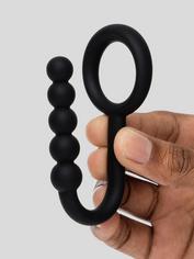 Lovehoney Silicone Ball Ring with Anal Beads, Black, hi-res