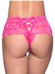Oh La La Cheri Lace Crotchless Panties, Pink, hi-res