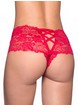 Oh La La Cheri Lace Crotchless Panties, Red, hi-res