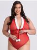 Lovehoney Plus Size roter weihnachtlicher Body mit Bommeln, Rot, hi-res