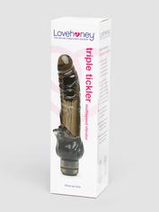 Lovehoney Triple Tickler Realistic G-Spot Dildo Vibrator 5.5 Inch, Black, hi-res