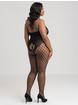 Lovehoney Fishnet Criss-Cross Cut-Out Crotchless Bodystocking, Black, hi-res