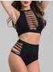Lovehoney Black Criss-Cross Bra Set, Black, hi-res