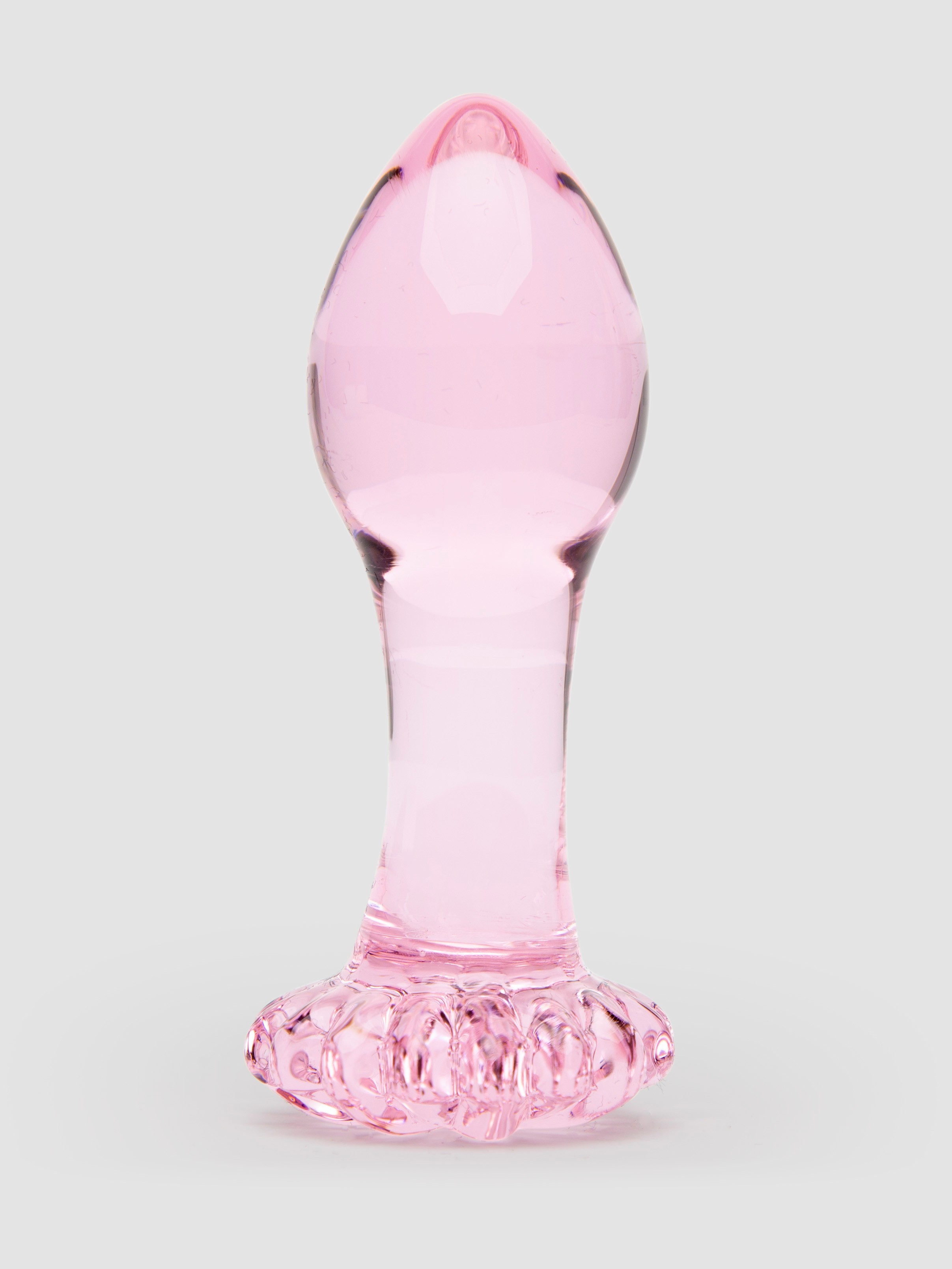 Lovehoney Medium Daisy Sensual Glass Butt Plug 3 Inch, Pink, hi-res